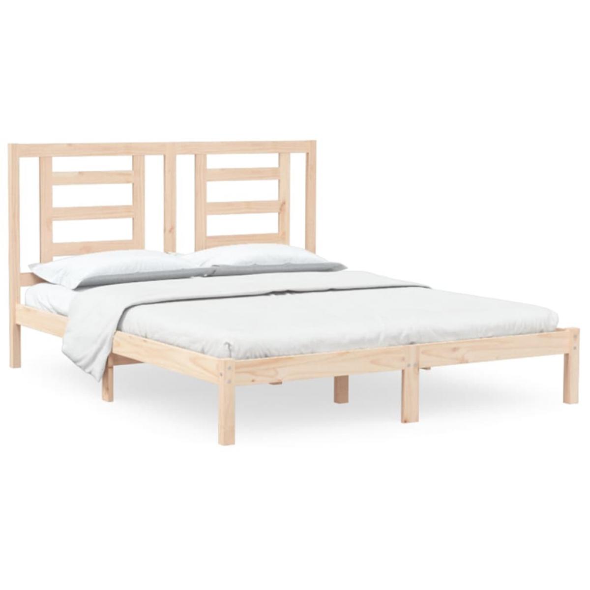 Estructura de cama sin colchón madera de pino blanco 150x200 cm