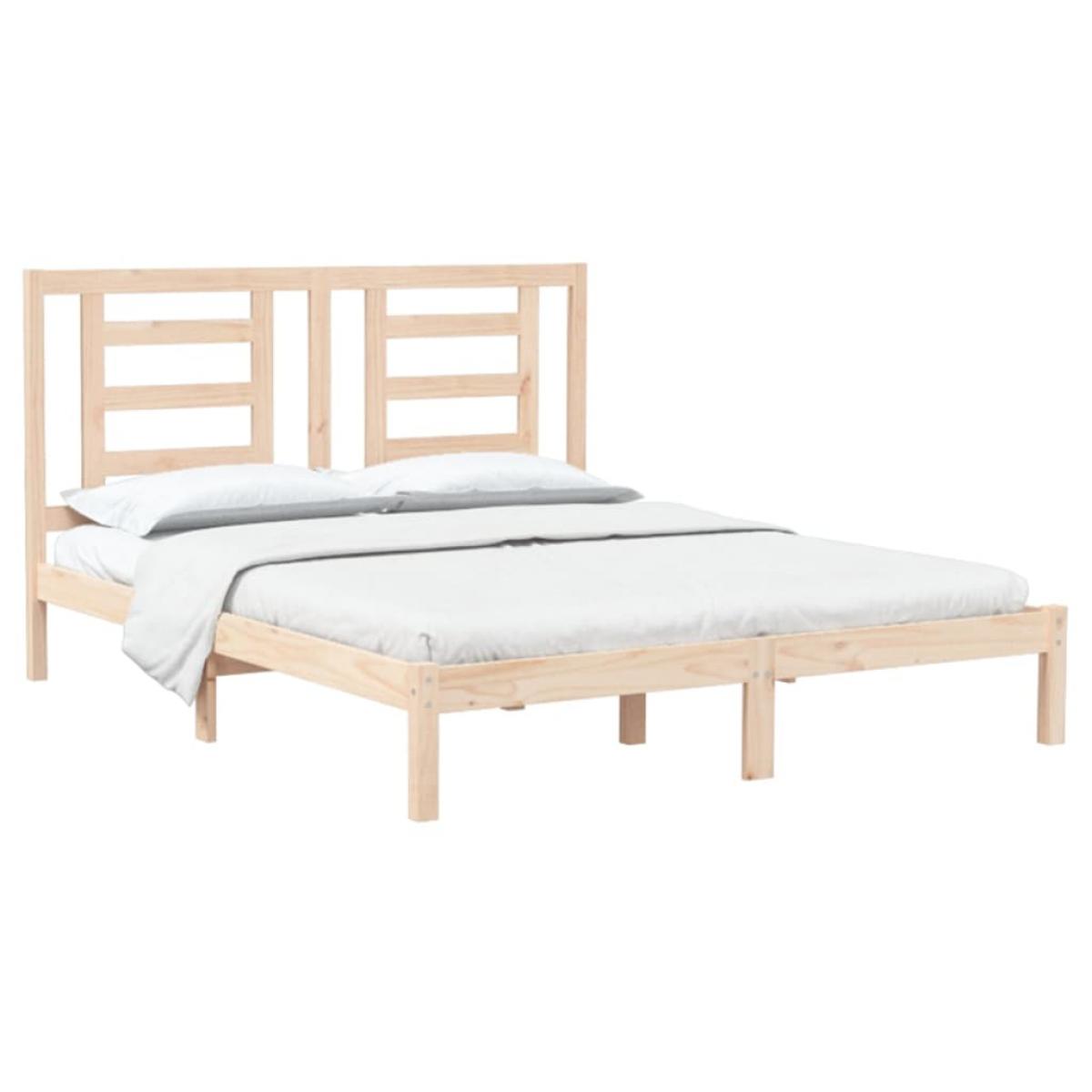 Estructura de cama sin colchón madera de pino blanco 150x200 cm