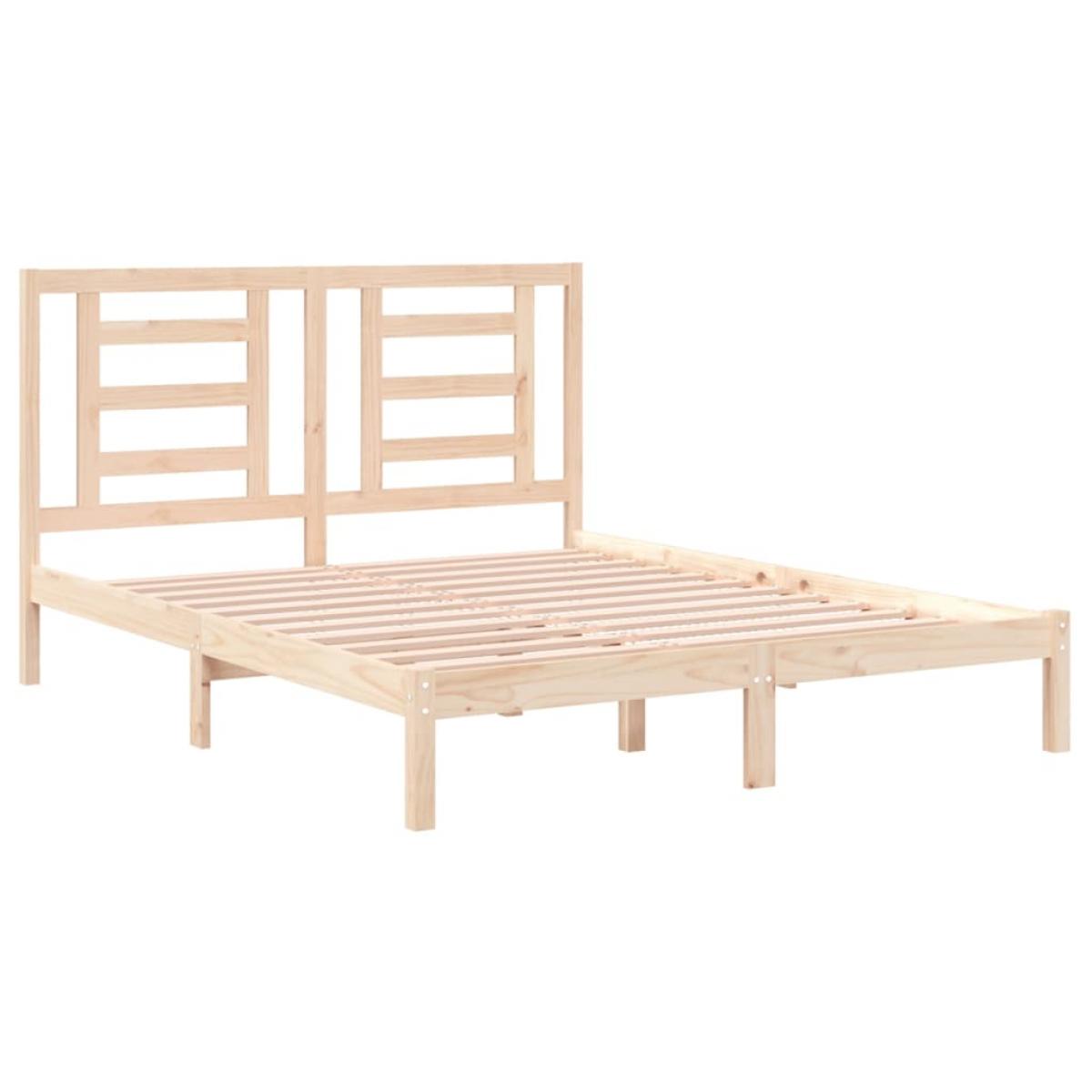 Estructura de cama sin colchón madera de pino blanco 150x200 cm