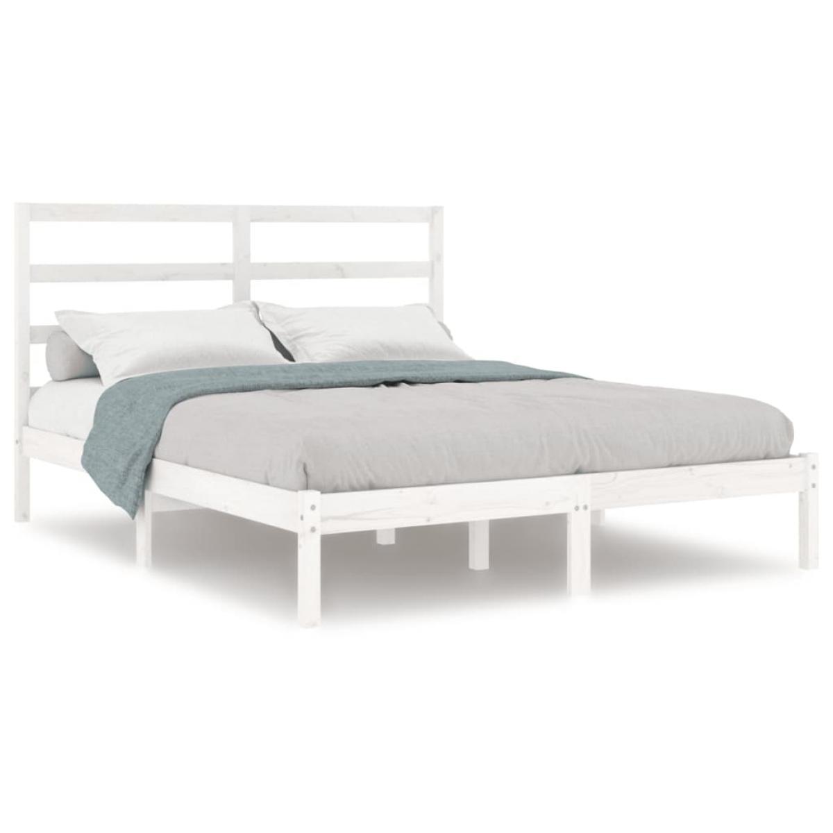 Estructura de cama sin colchón madera maciza de pino 160x200 cm
