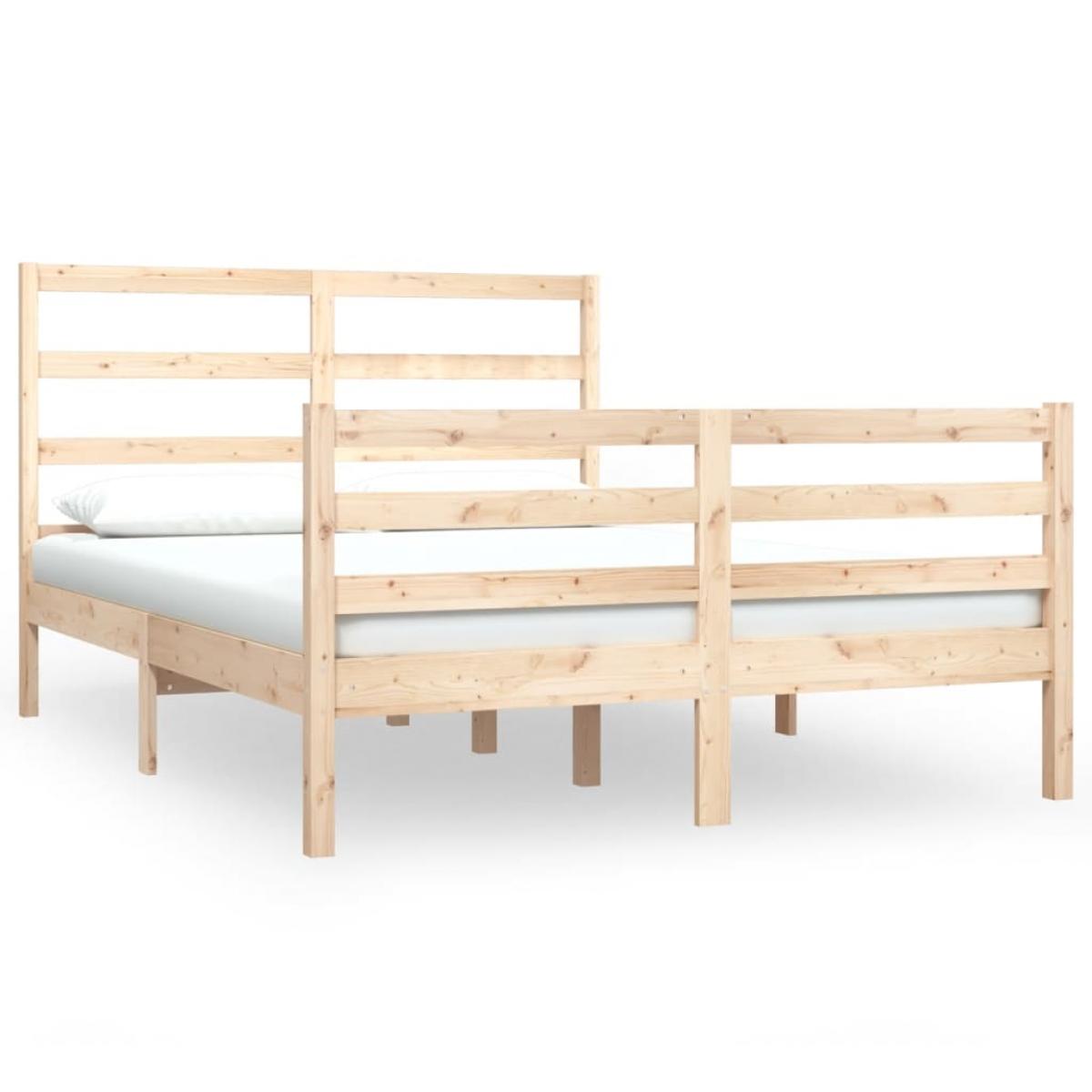 Estructura de cama sin colchón madera maciza pino 140x190 cm