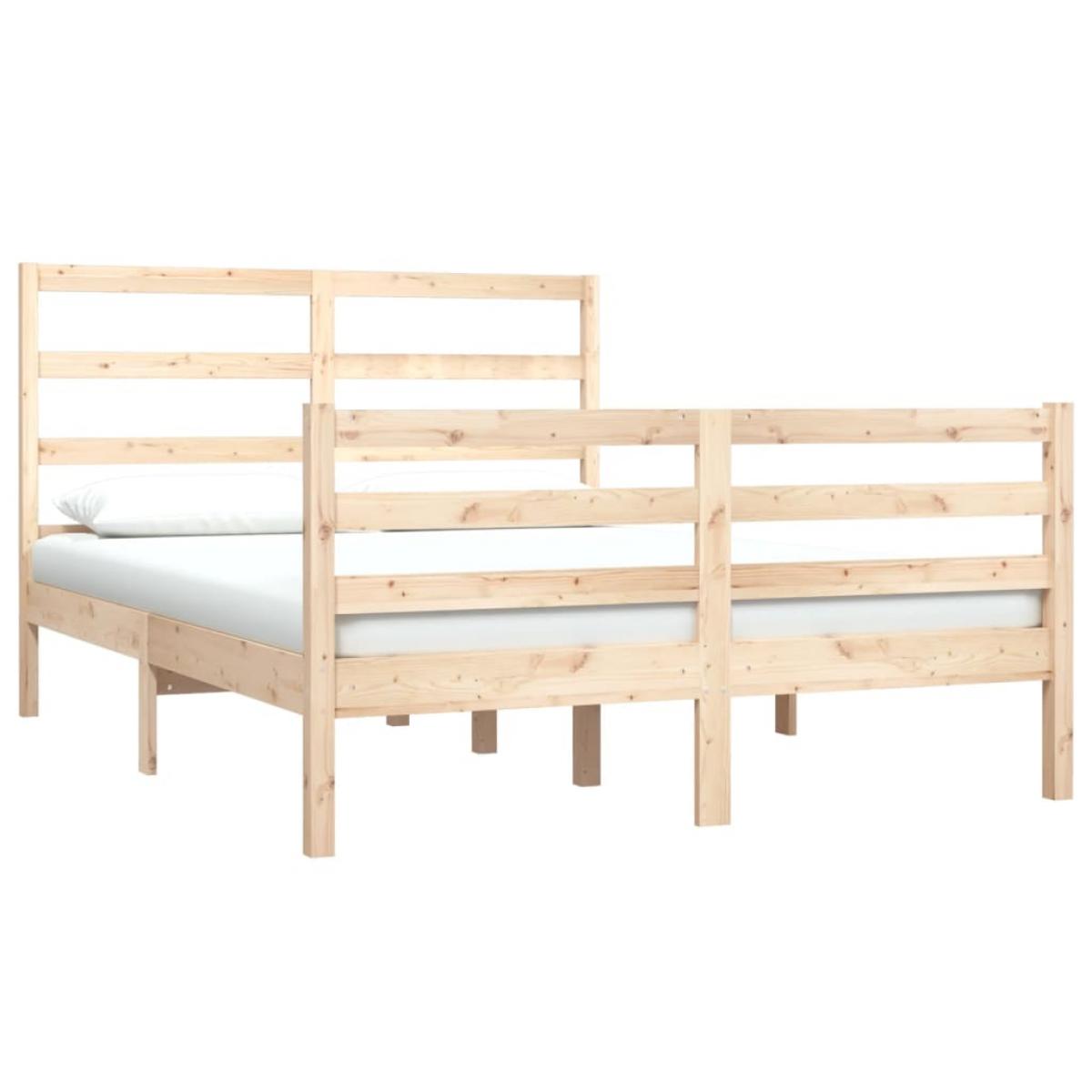 Estructura de cama sin colchón madera maciza pino 140x190 cm