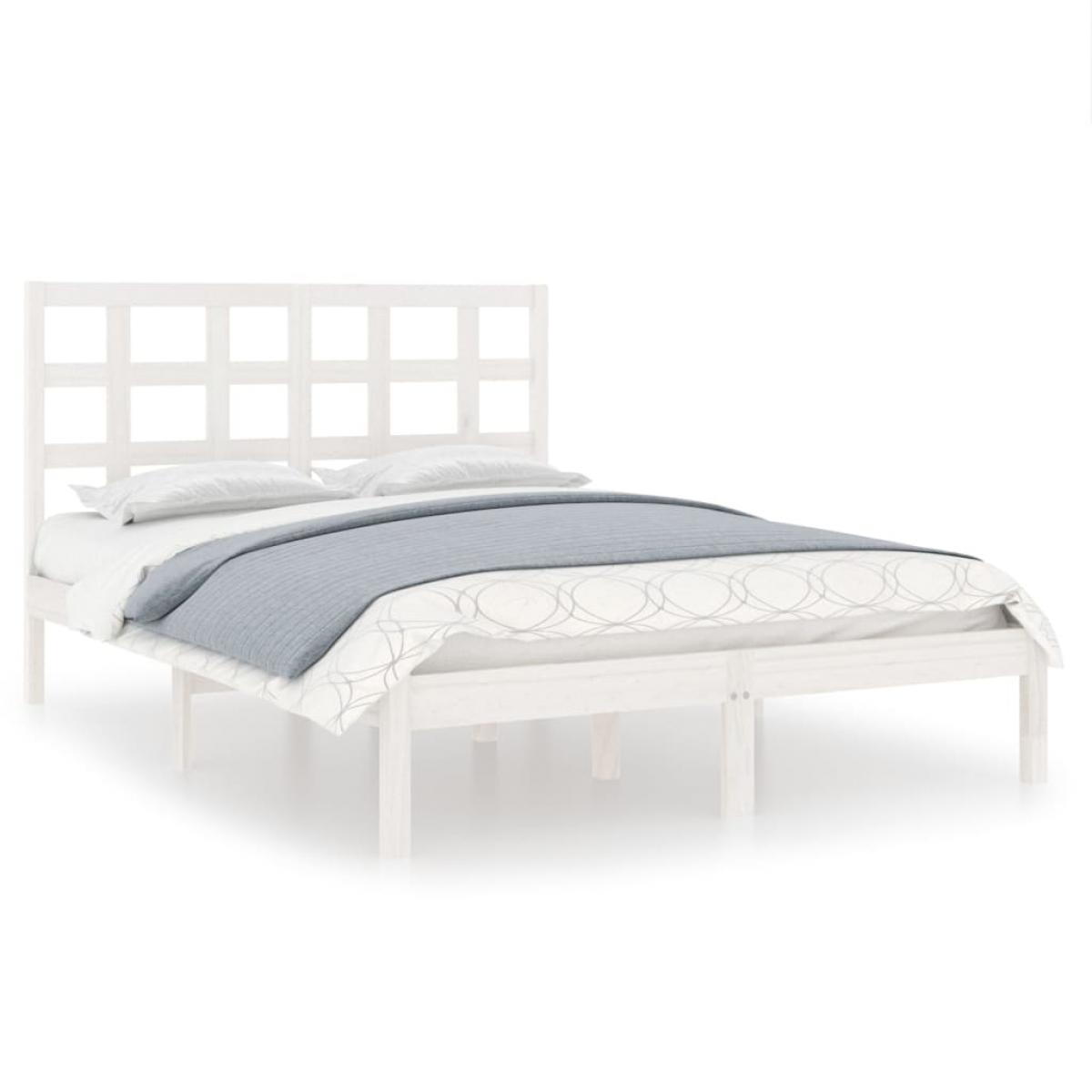Estructura de cama madera maciza blanco 200x200 cm