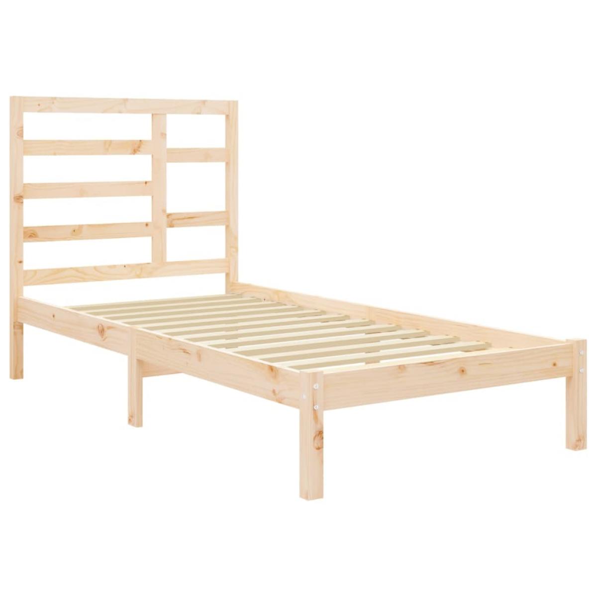 Estructura cama individual sin colchón madera maciza 75x190 cm