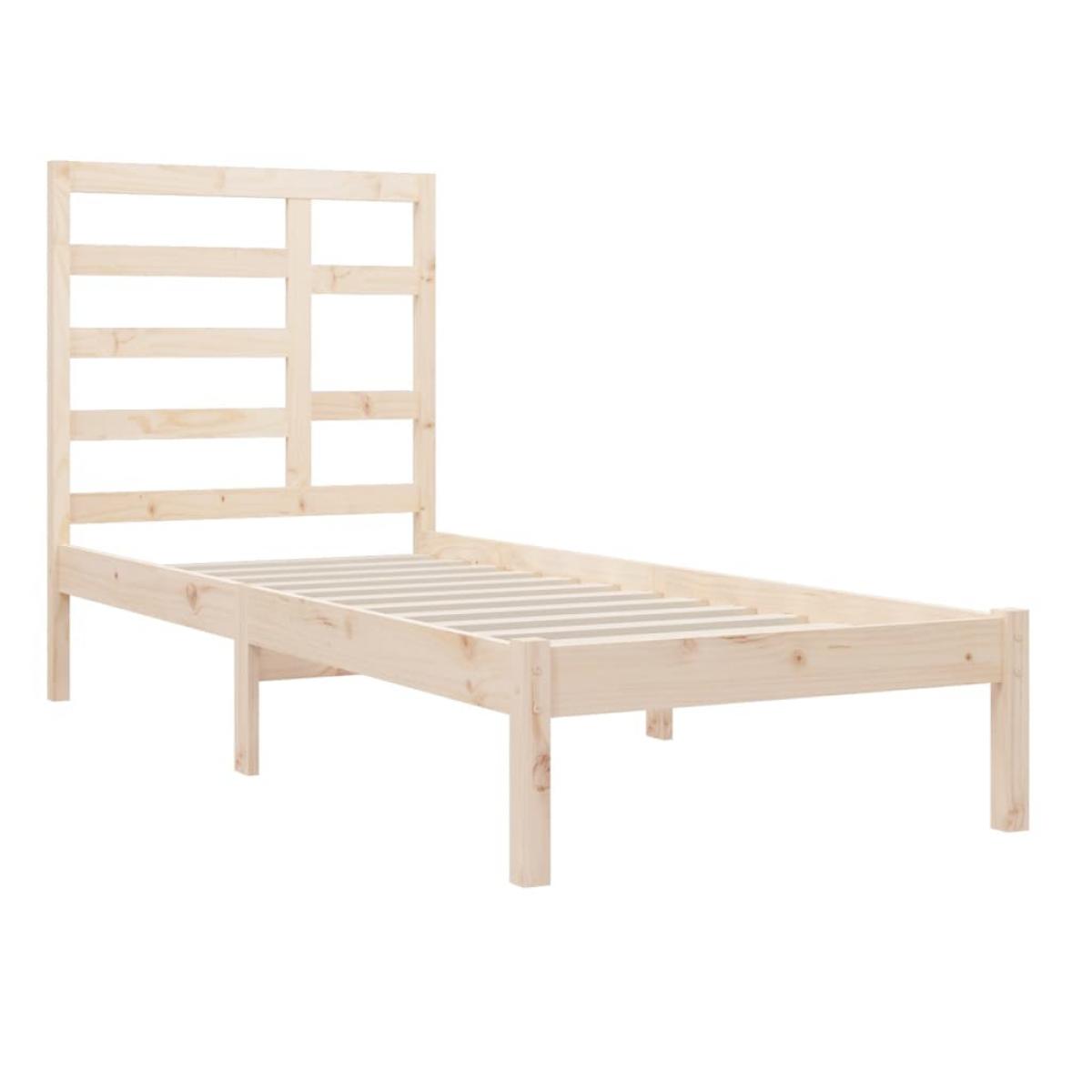 Estructura cama individual sin colchón madera maciza 90x190 cm