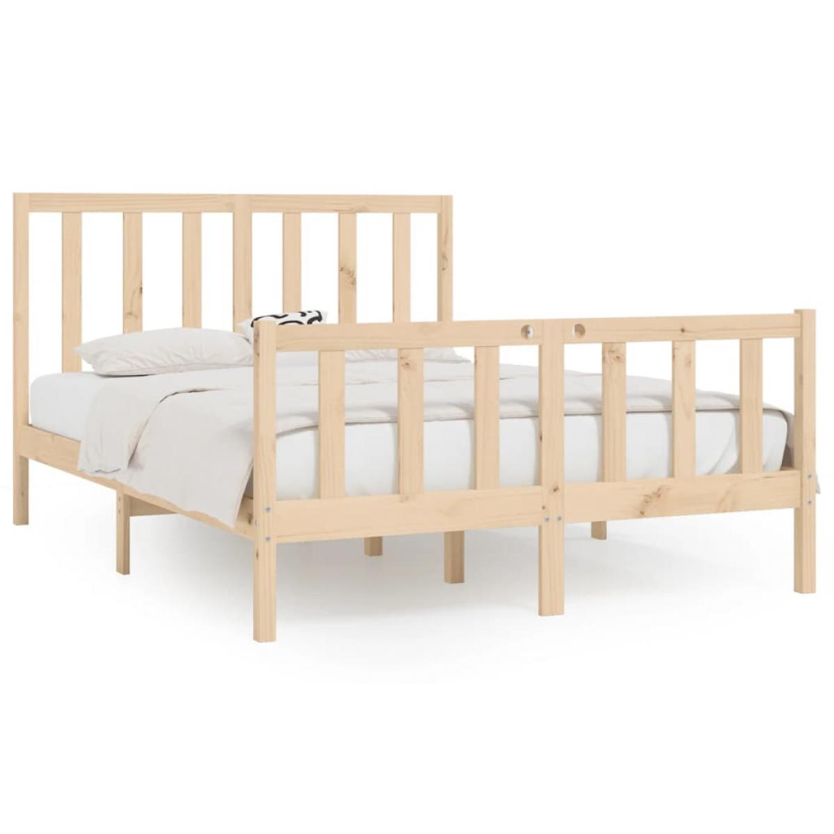 Estructura de cama de madera maciza 140x200 cm