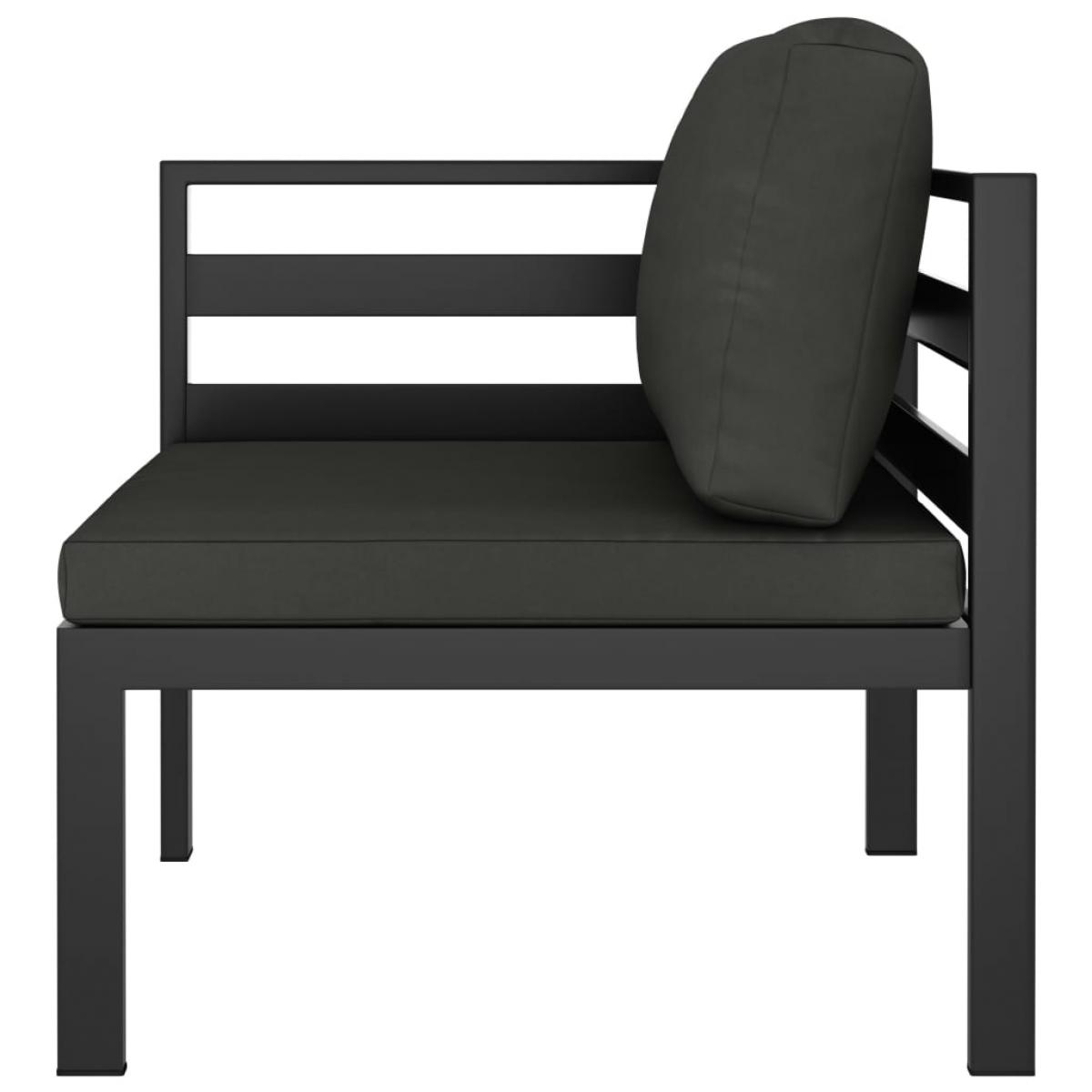 Set muebles de jardín 6 pzas y cojines aluminio gris antracita