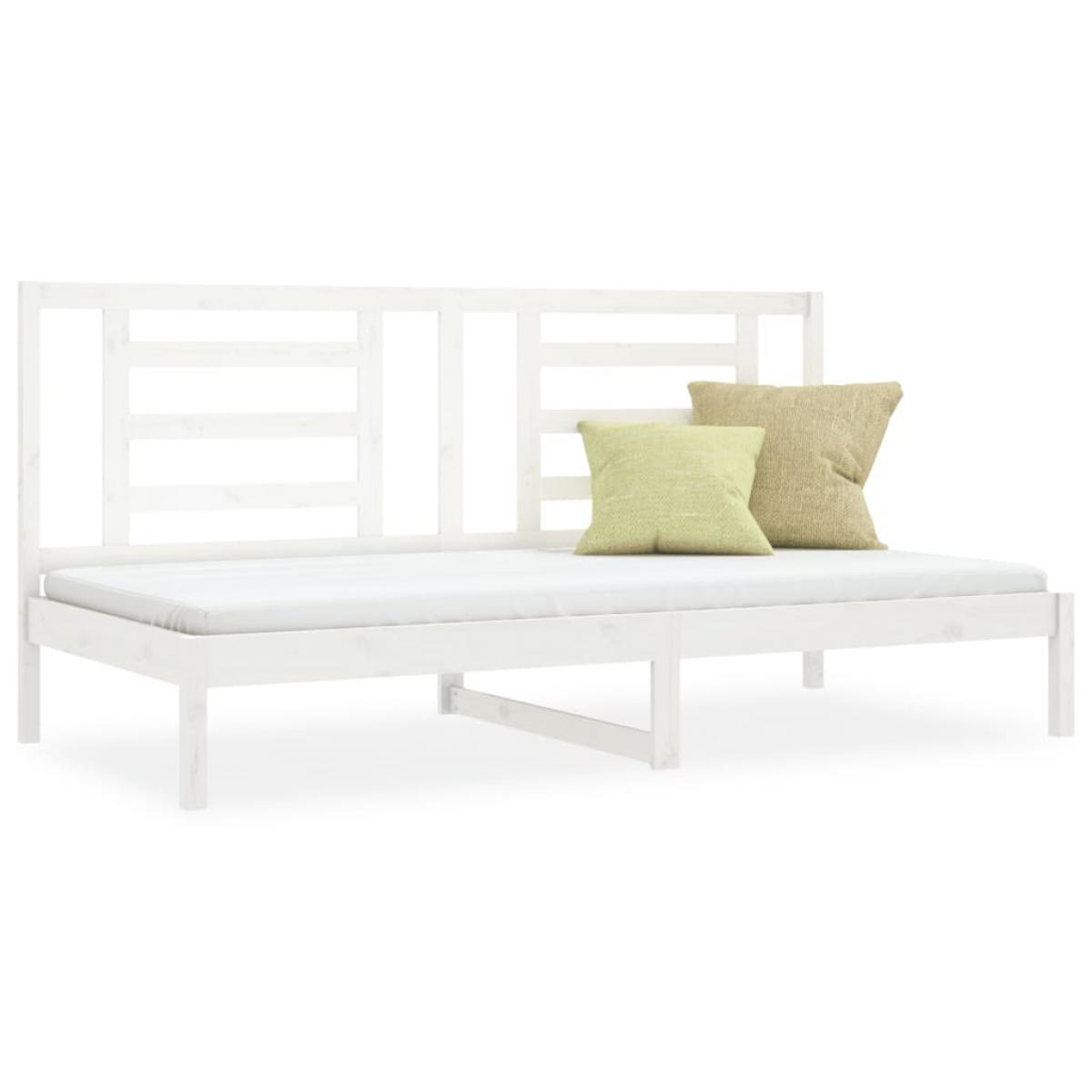 Sofá cama sin colchón madera maciza de pino blanco 90x200 cm