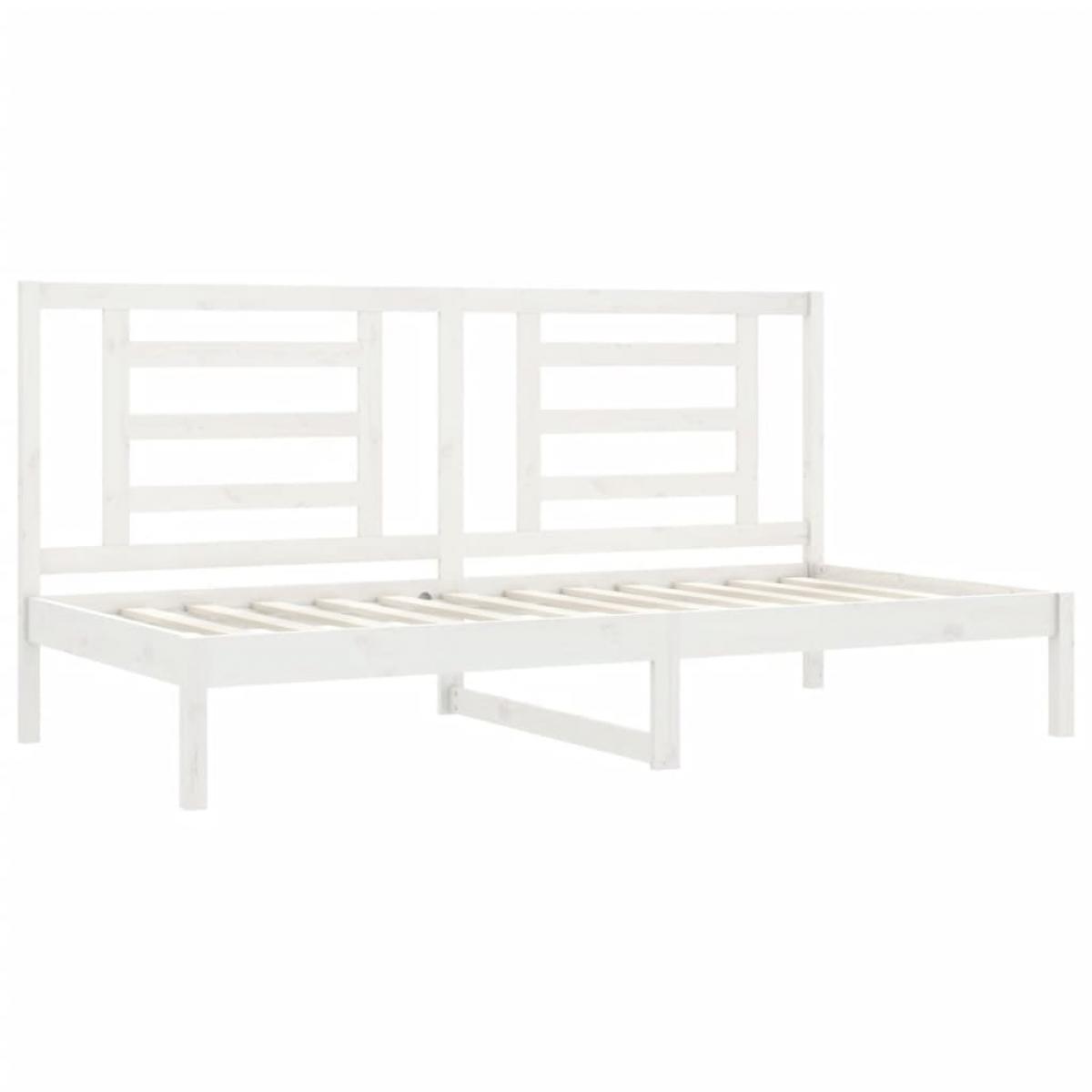 Sofá cama sin colchón madera maciza de pino blanco 90x200 cm