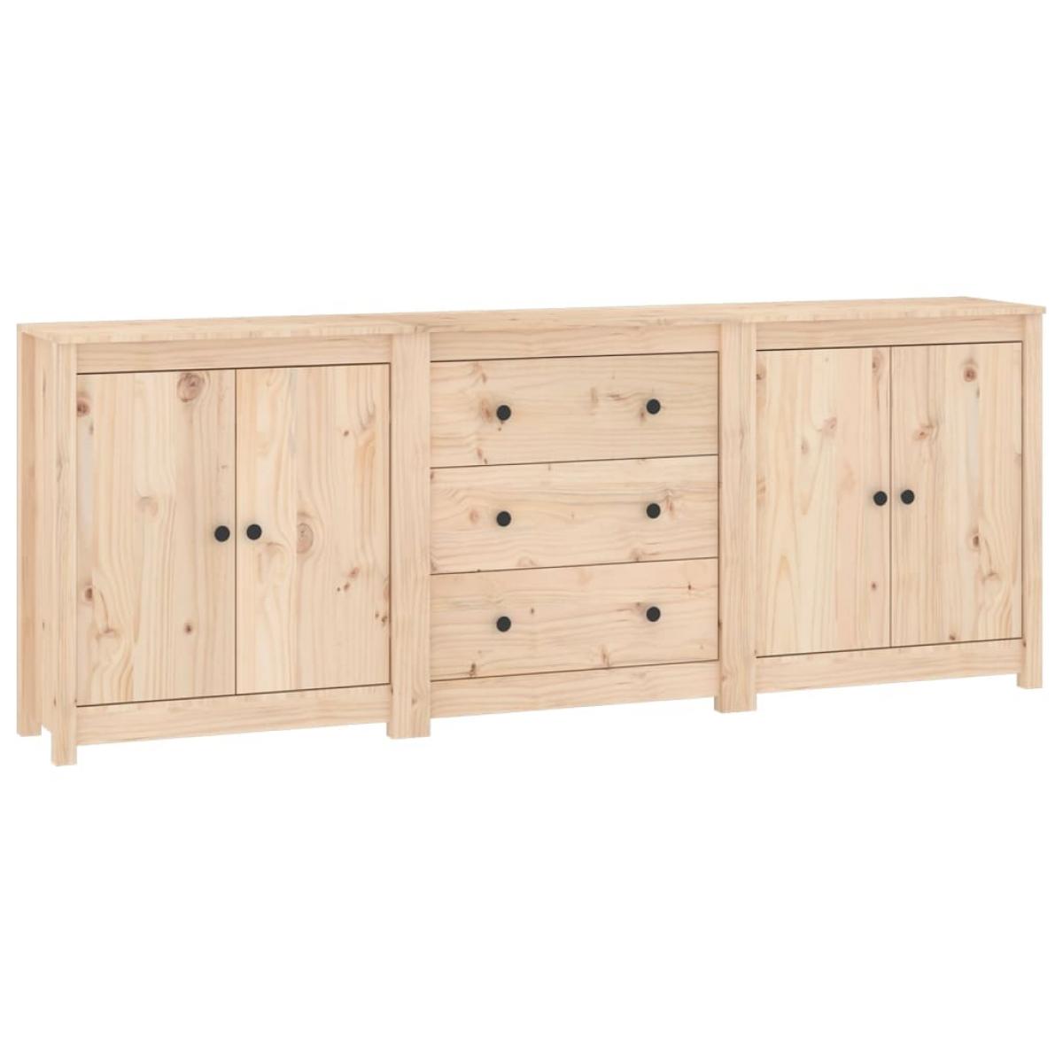 Aparador de madera maciza de pino 210x35x80 cm