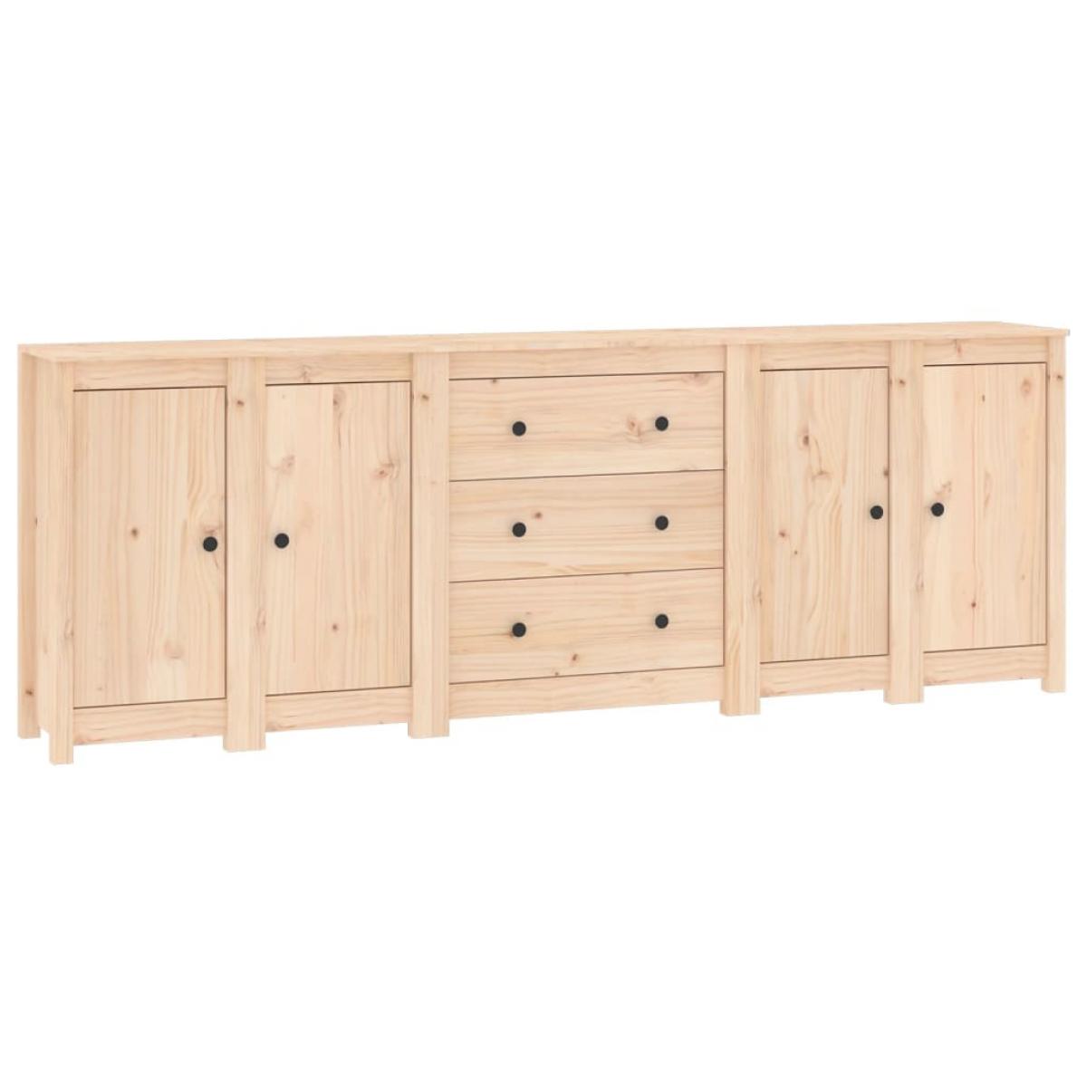Aparador de madera maciza de pino 230x35x80 cm