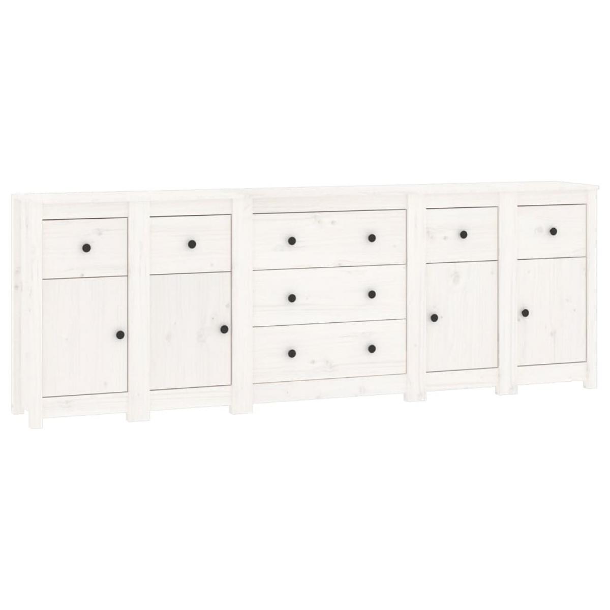Aparador de madera maciza de pino blanco 230 x 35 x 80 cm