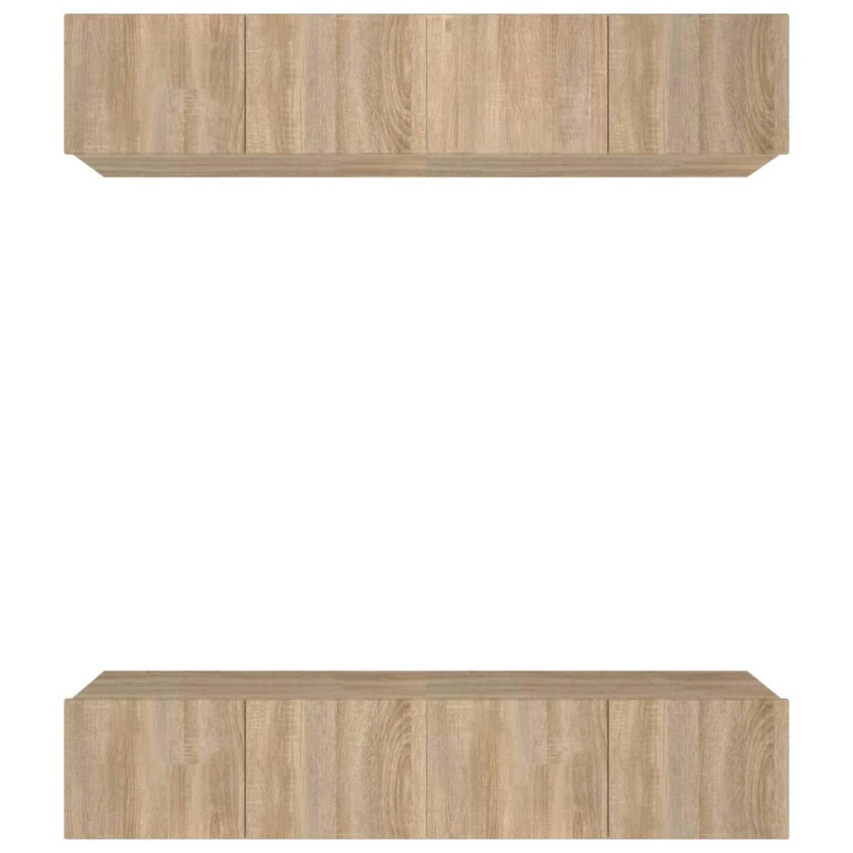 Muebles TV 4 uds madera contrachapada roble Sonoma 80x30x30 cm