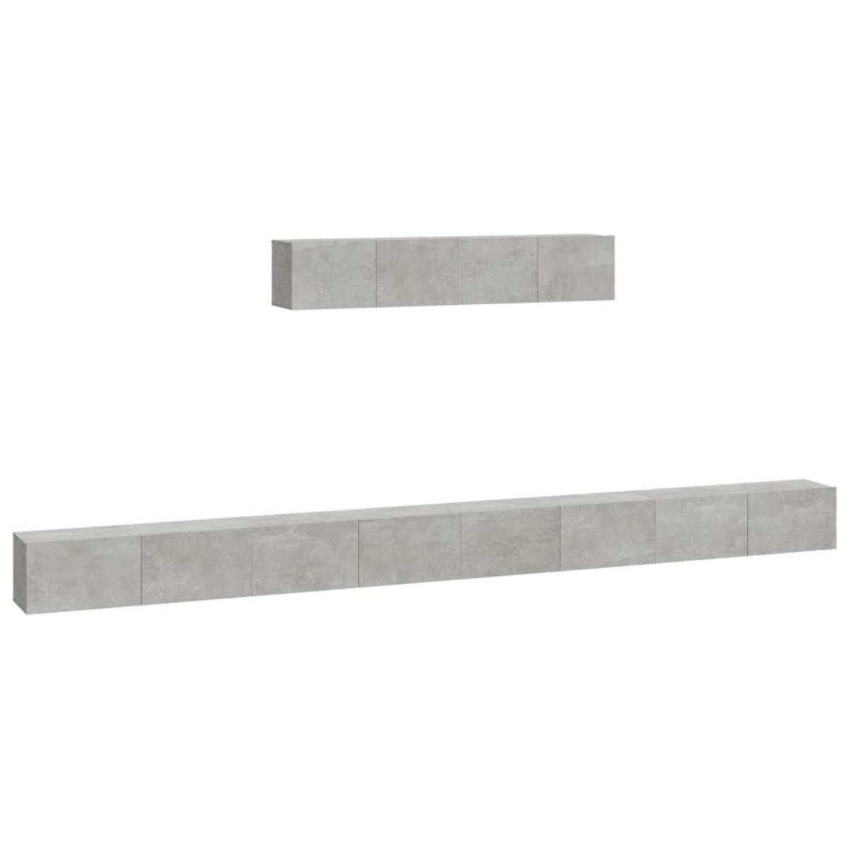 Set de muebles de TV 6 pzas madera contrachapada gris hormigón