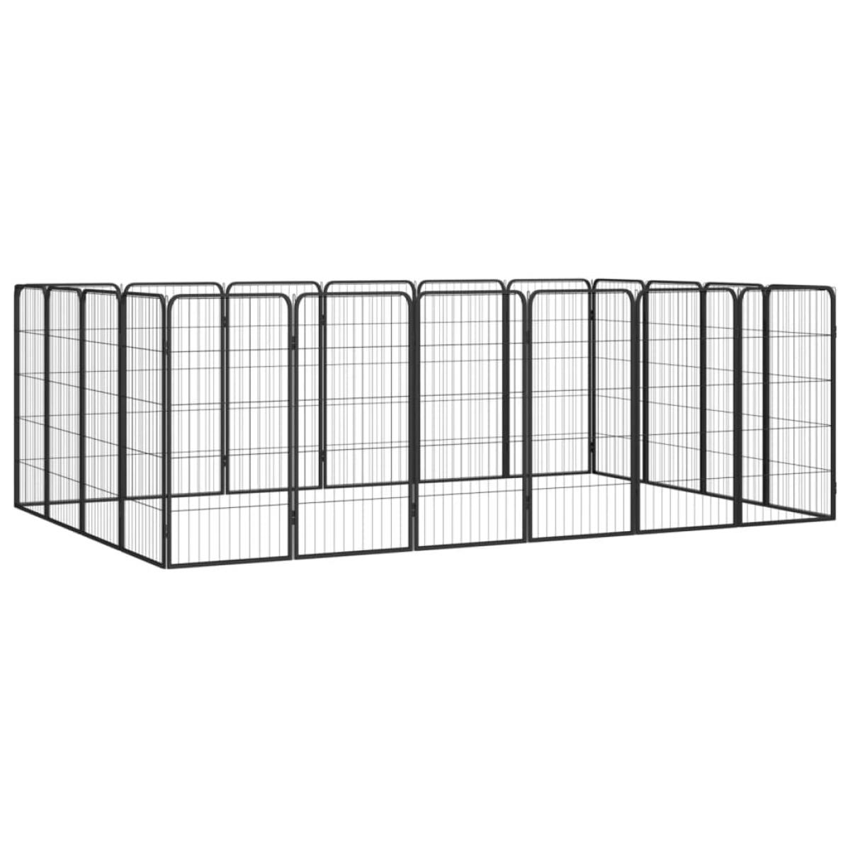 Jaula perros 20 paneles acero recubierto polvo negro 50x100cm