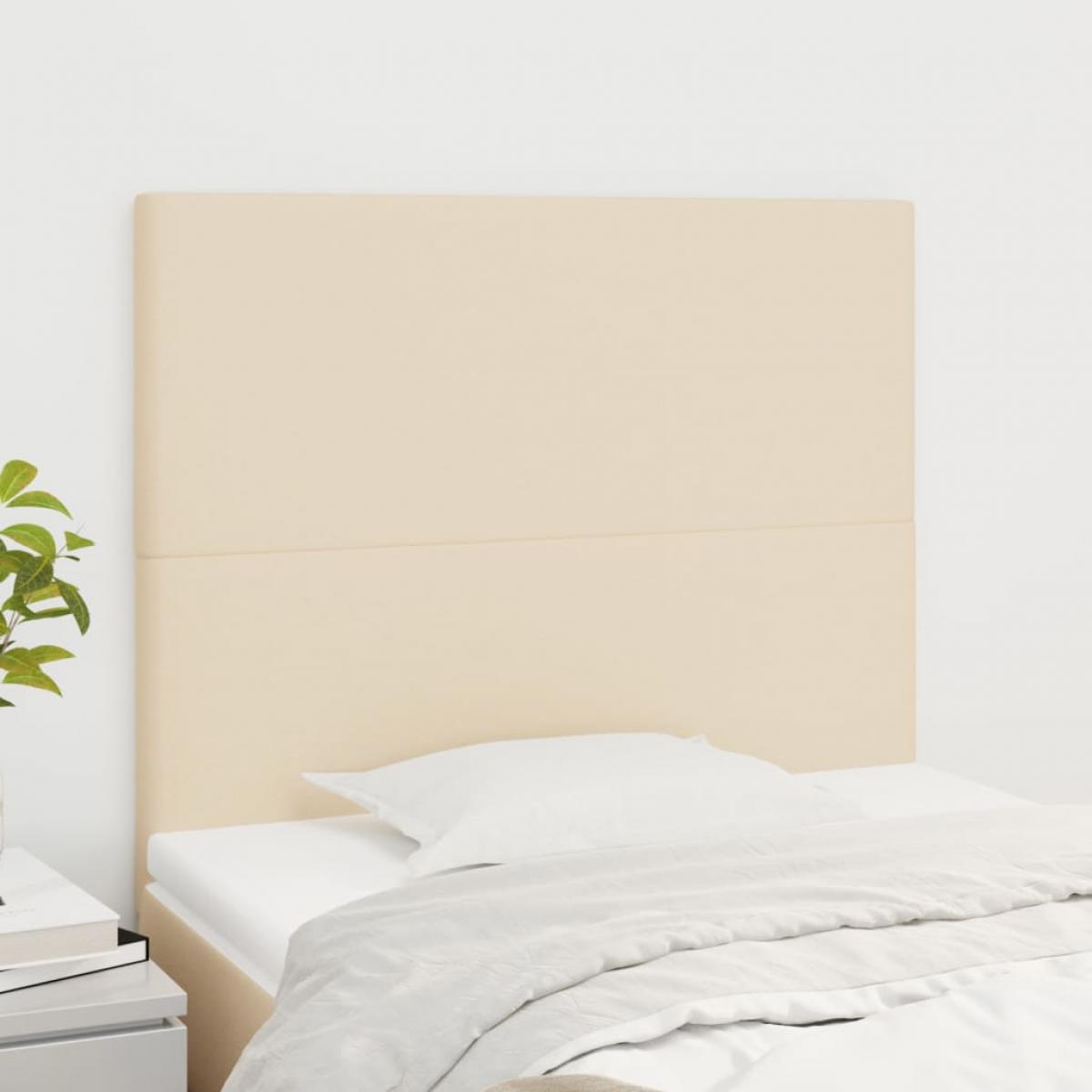 Cabeceros 2 unidades de tela color crema 80x5x78/88 cm