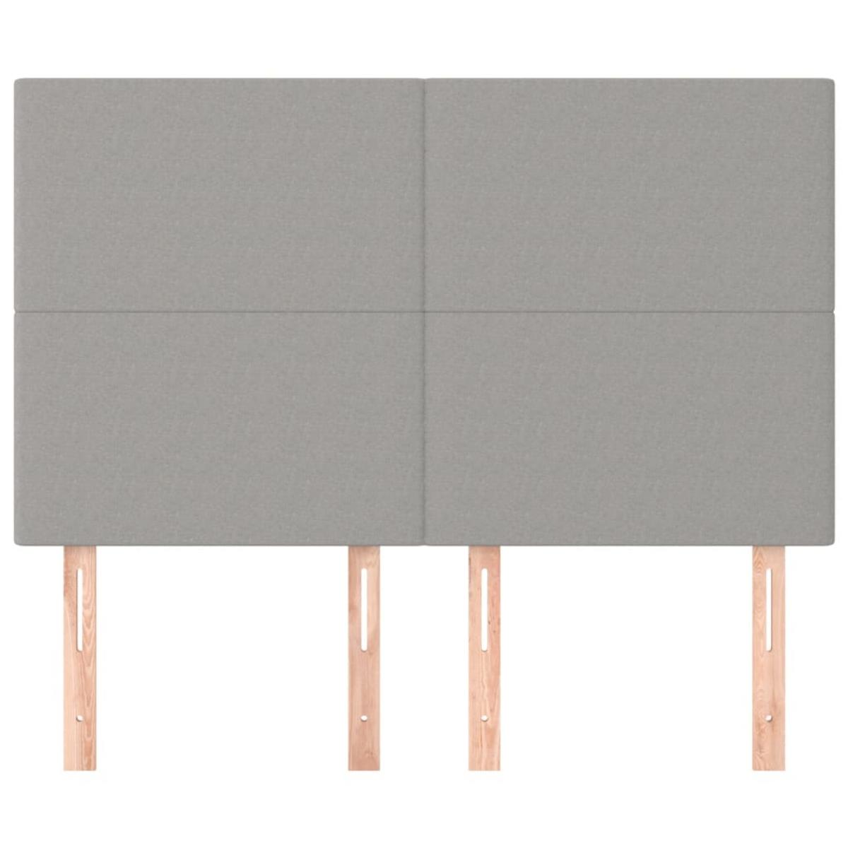 Cabeceros 4 unidades tela gris claro 72x5x78/88 cm