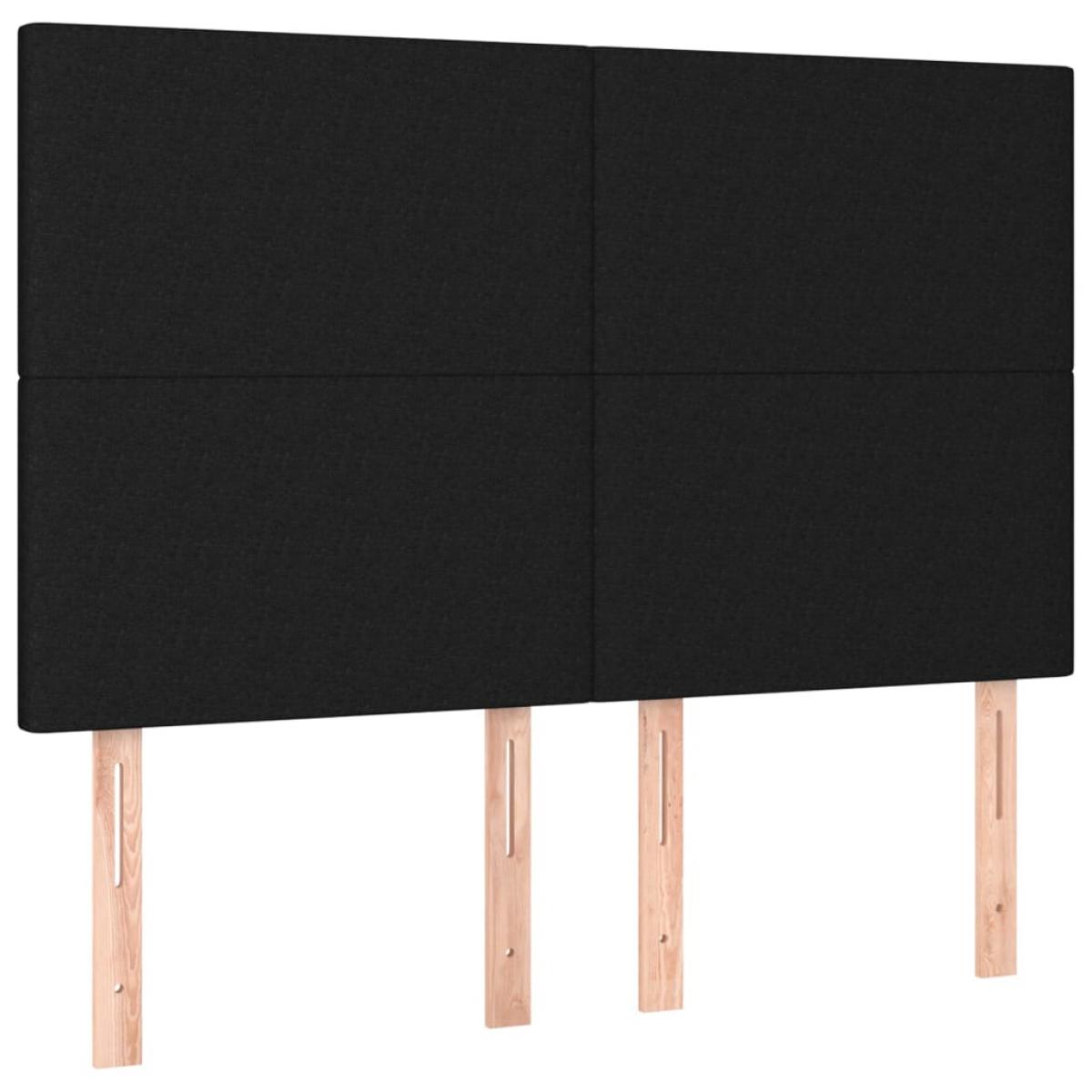 Cabeceros 4 unidades tela negro 72x5x78/88 cm