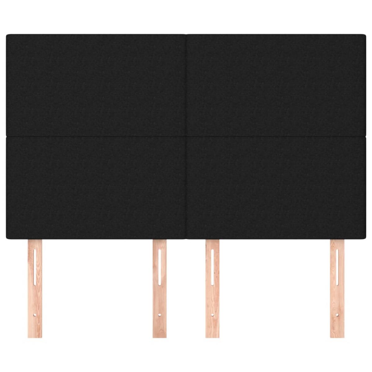 Cabeceros 4 unidades tela negro 72x5x78/88 cm
