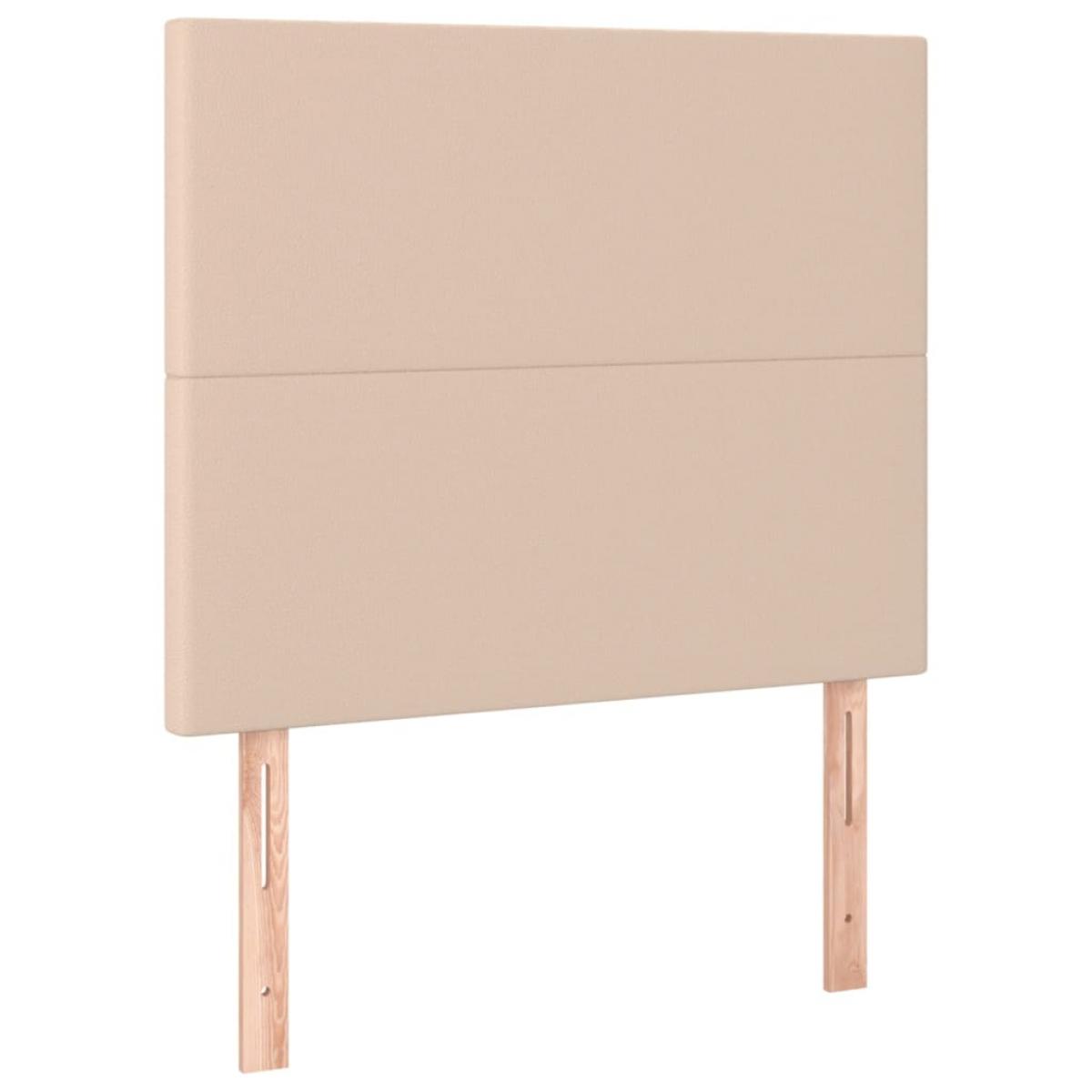 Cabeceros 2 unidades cuero sintético capuchino 80x5x78/88 cm