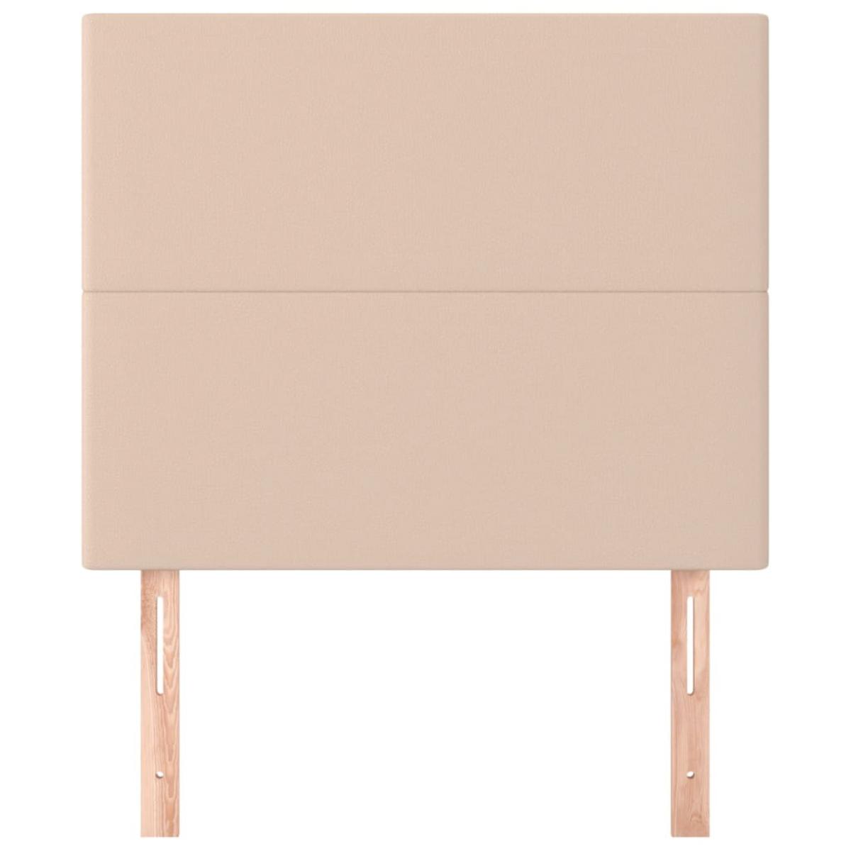 Cabeceros 2 unidades cuero sintético capuchino 80x5x78/88 cm