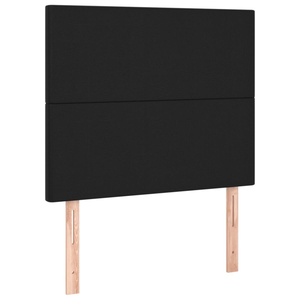 Cabeceros 2 unidades de cuero sintético negro 100x5x78/88 cm
