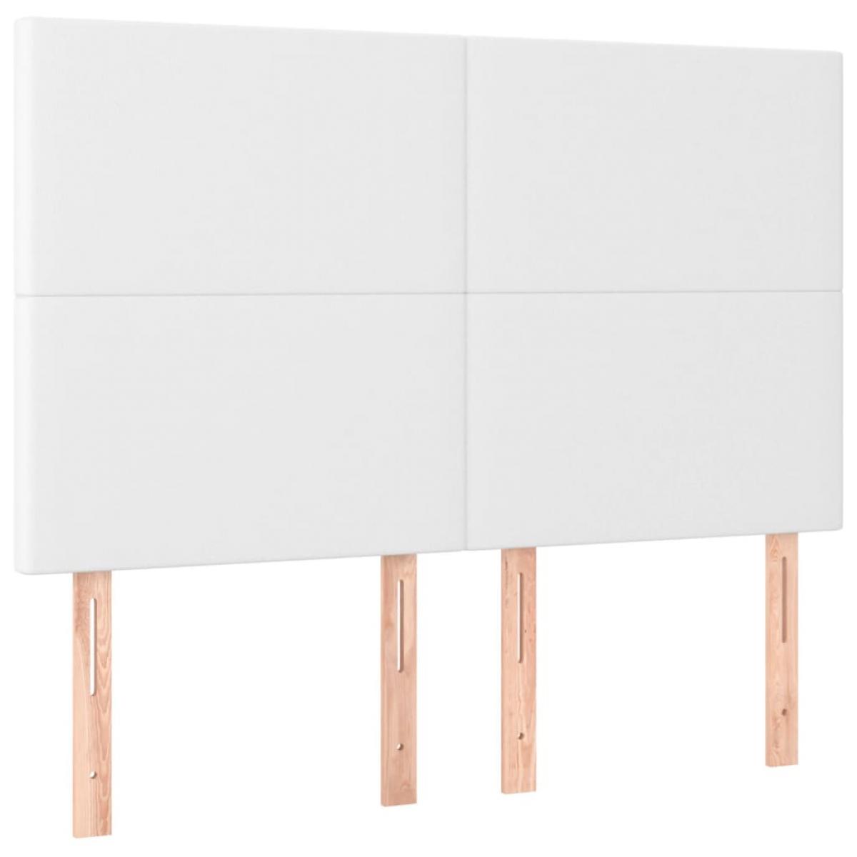 Cabeceros 4 unidades cuero sintético blanco 72x5x78/88 cm