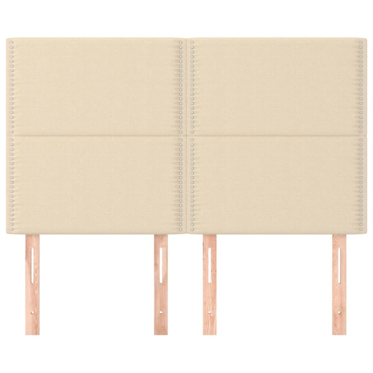 Cabeceros 4 unidades tela color crema 72x5x78/88 cm