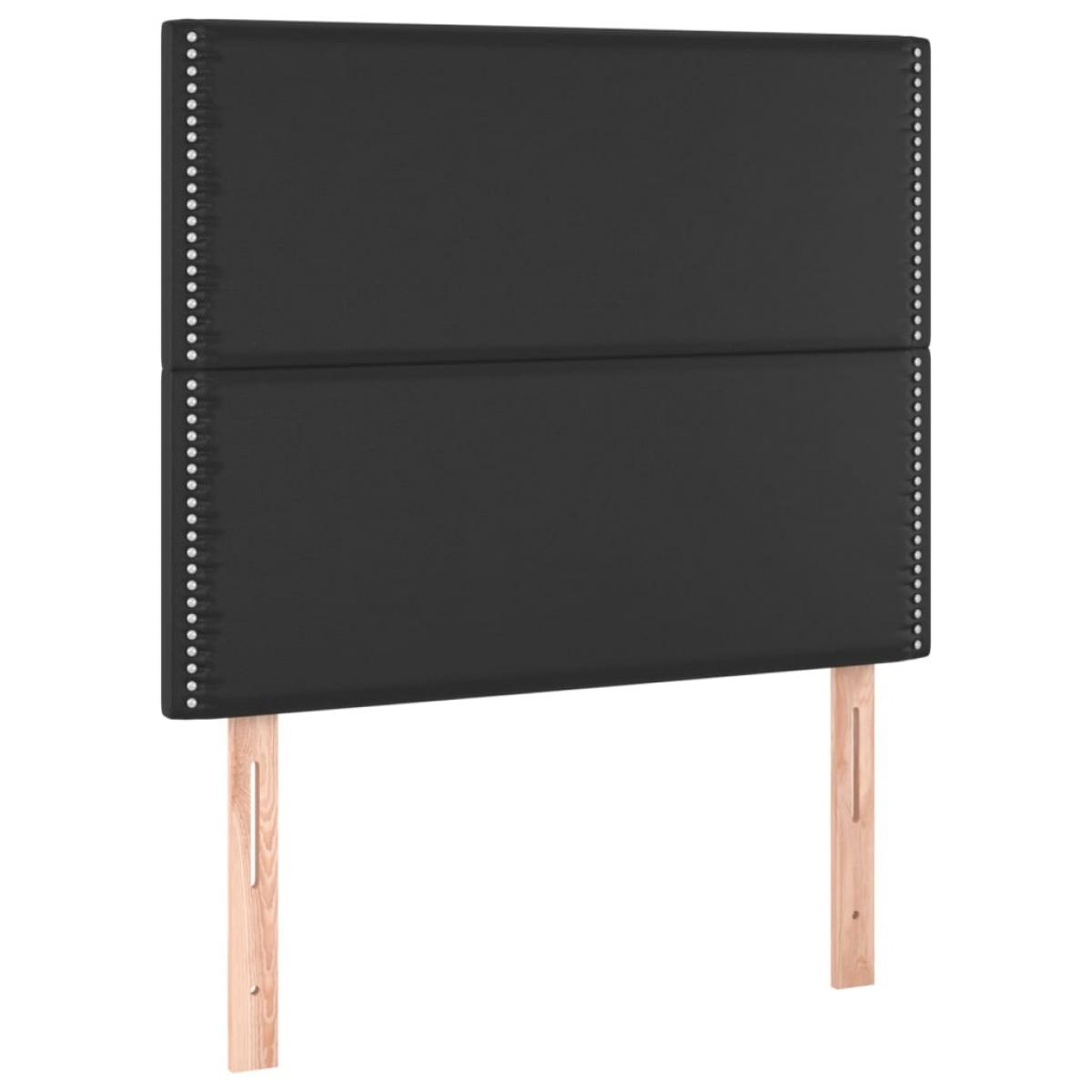 Cabeceros 2 unidades de cuero sintético negro 90x5x78/88 cm