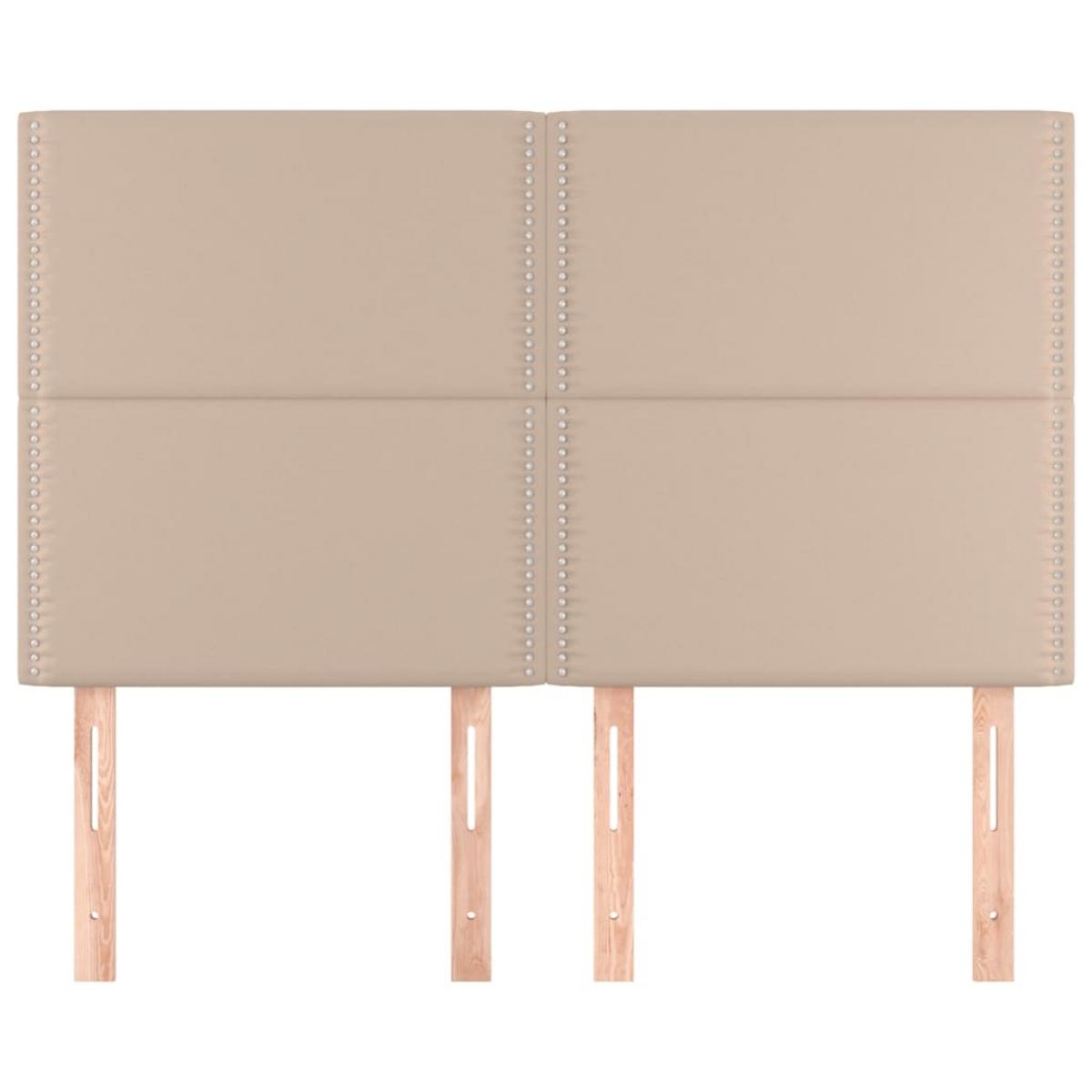 Cabeceros 4 unidades cuero sintético capuchino 72x5x78/88 cm