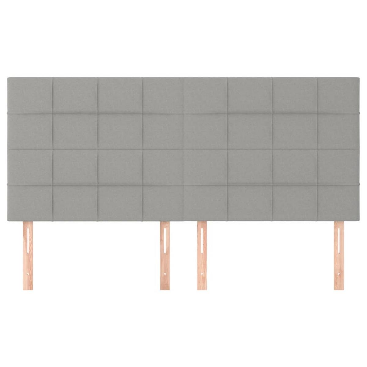Cabeceros 4 unidades de tela gris claro 100x5x78/88 cm