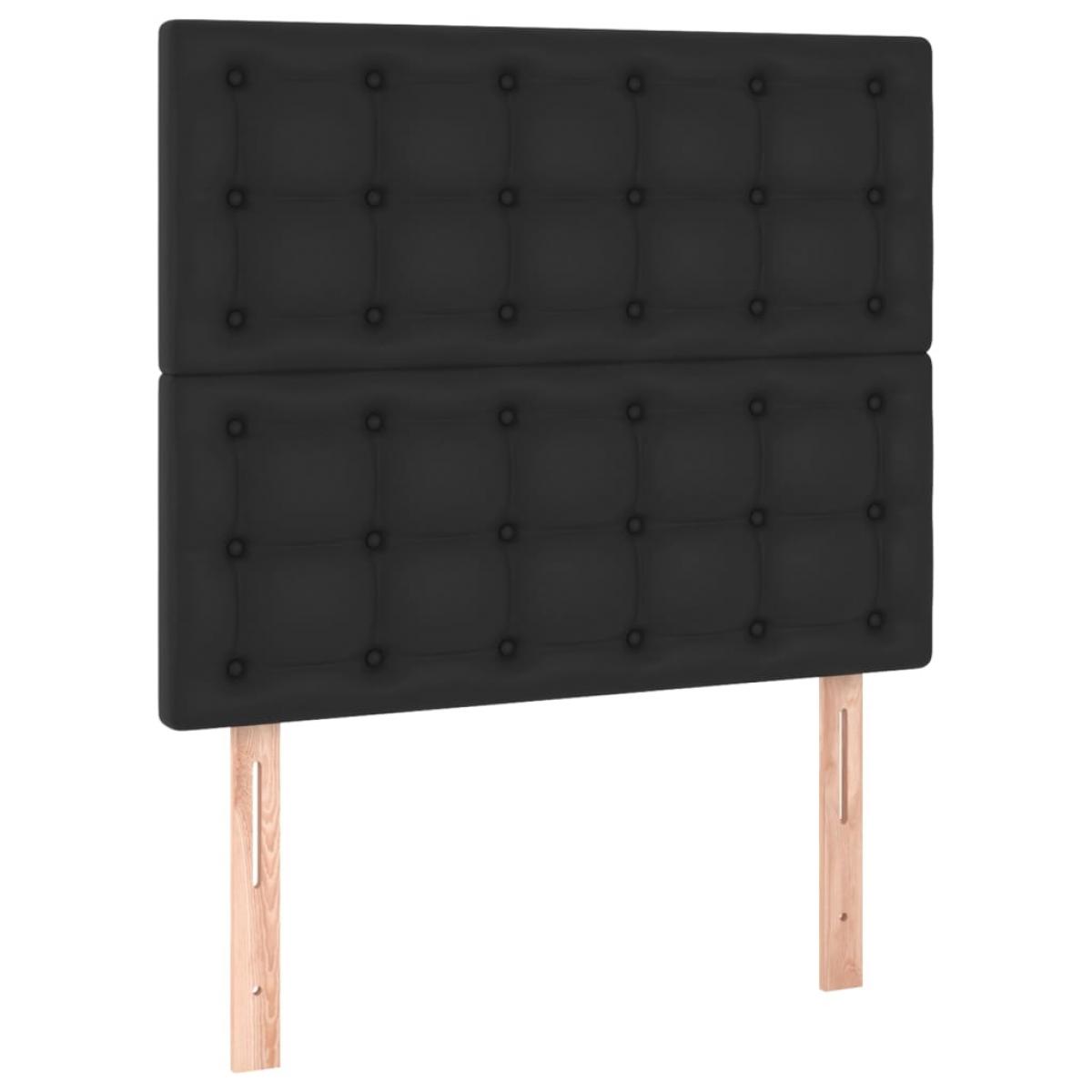 Cabeceros 2 unidades de cuero sintético negro 90x5x78/88 cm