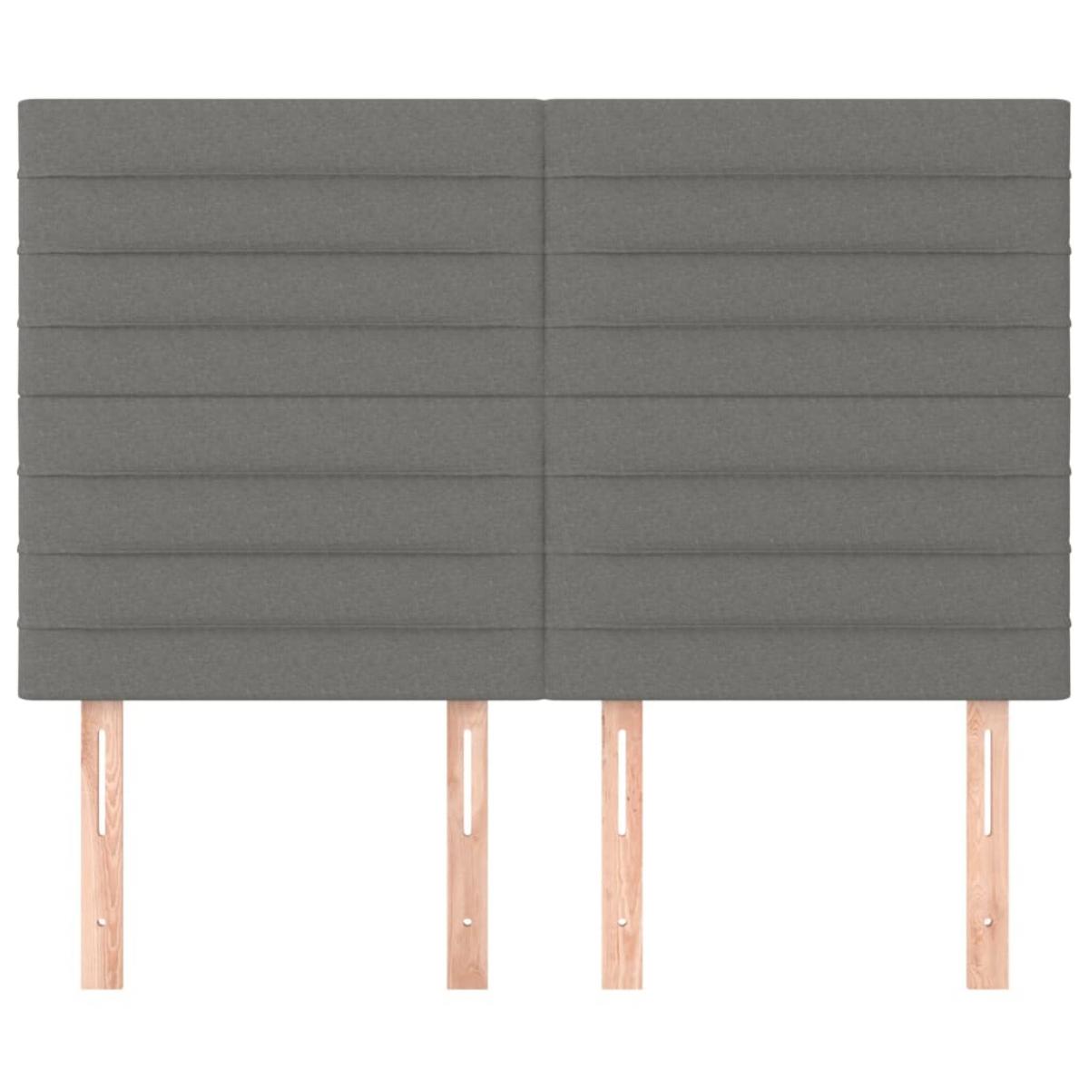 Cabeceros 4 unidades tela gris oscuro 72x5x78/88 cm