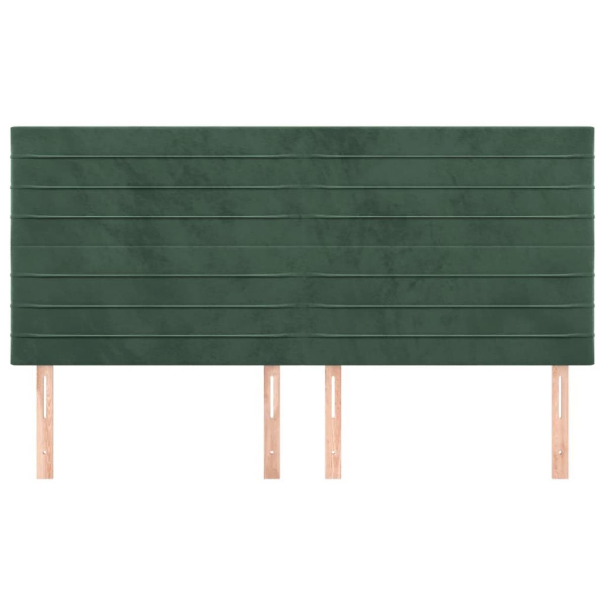 Cabeceros 4 unidades de terciopelo verde oscuro 100x5x78/88 cm