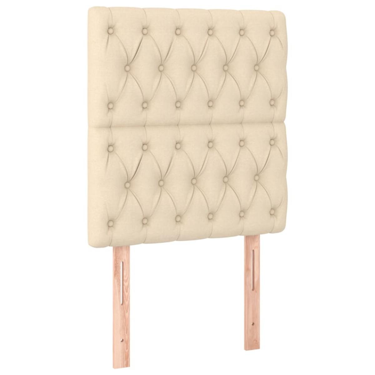 Cabeceros 2 unidades tela color crema 80x7x78/88 cm