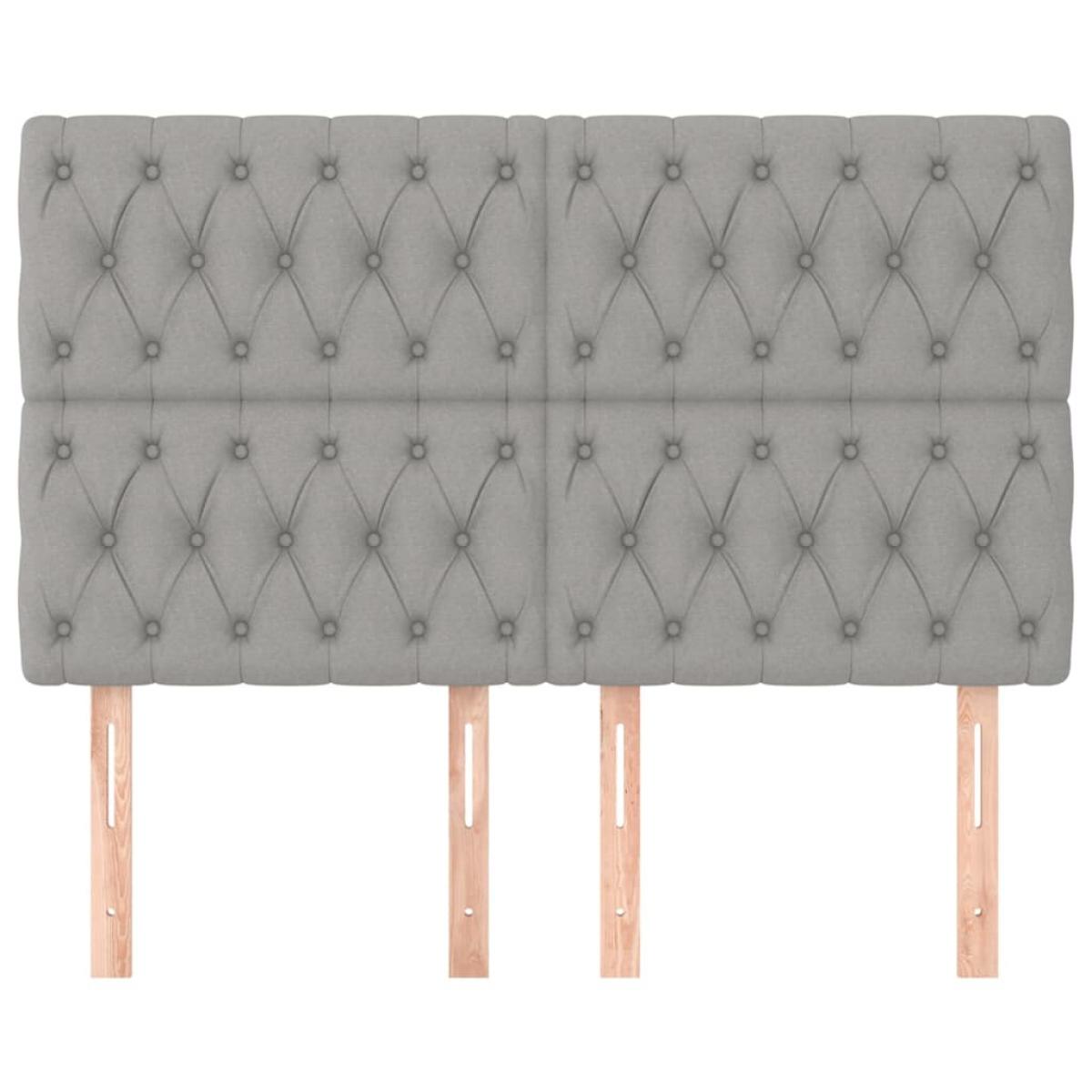 Cabeceros 4 unidades tela gris claro 72x7x78/88 cm