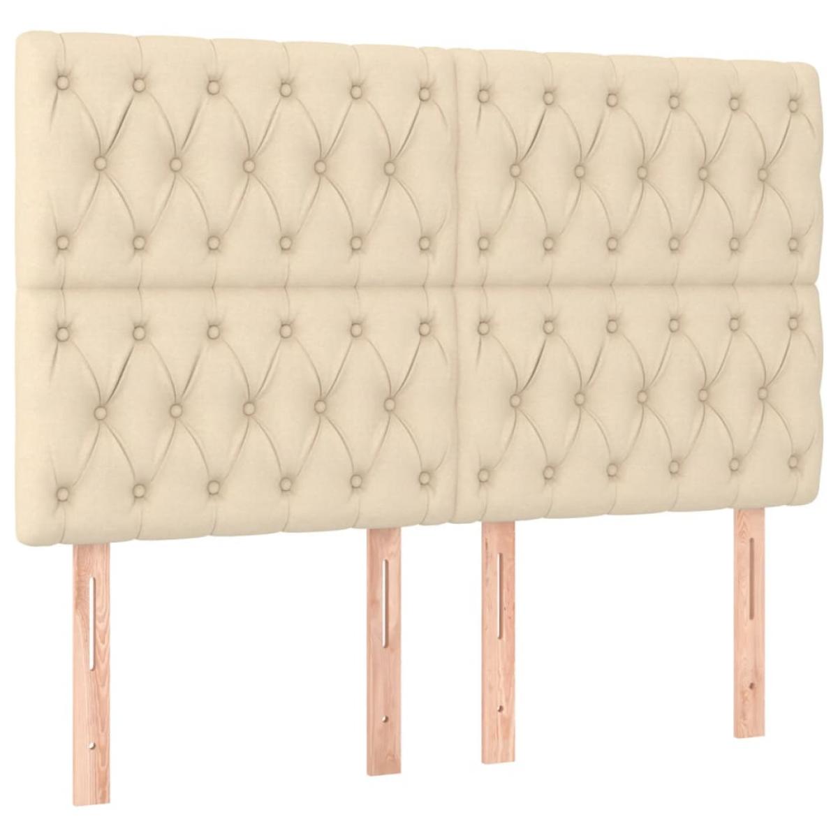 Cabeceros 4 unidades tela color crema 80x7x78/88 cm