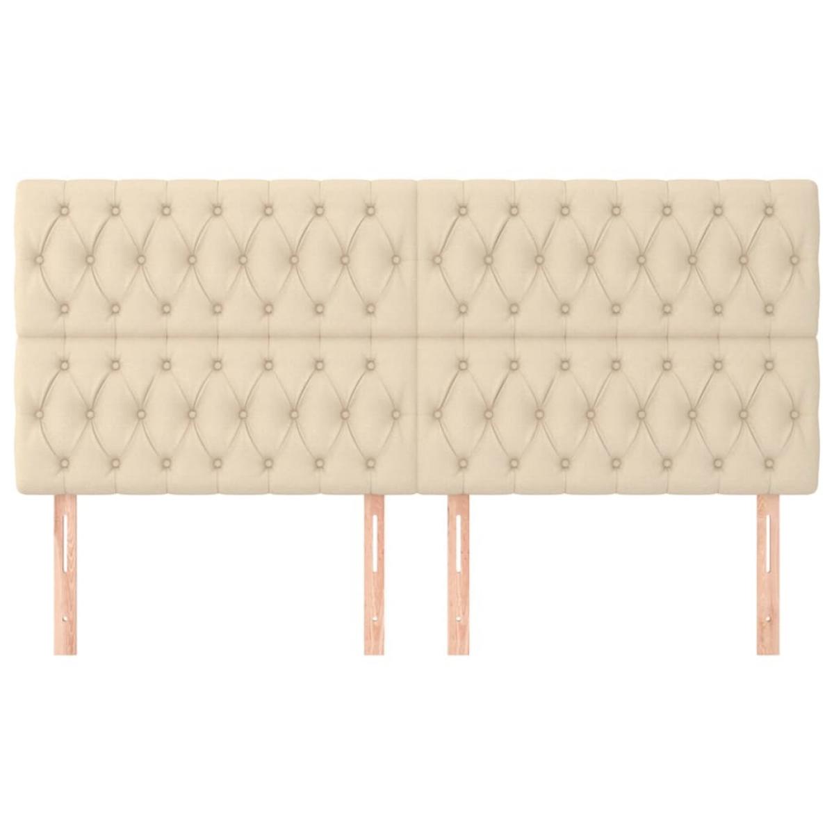 Cabeceros 4 unidades de tela color crema 90x7x78/88 cm