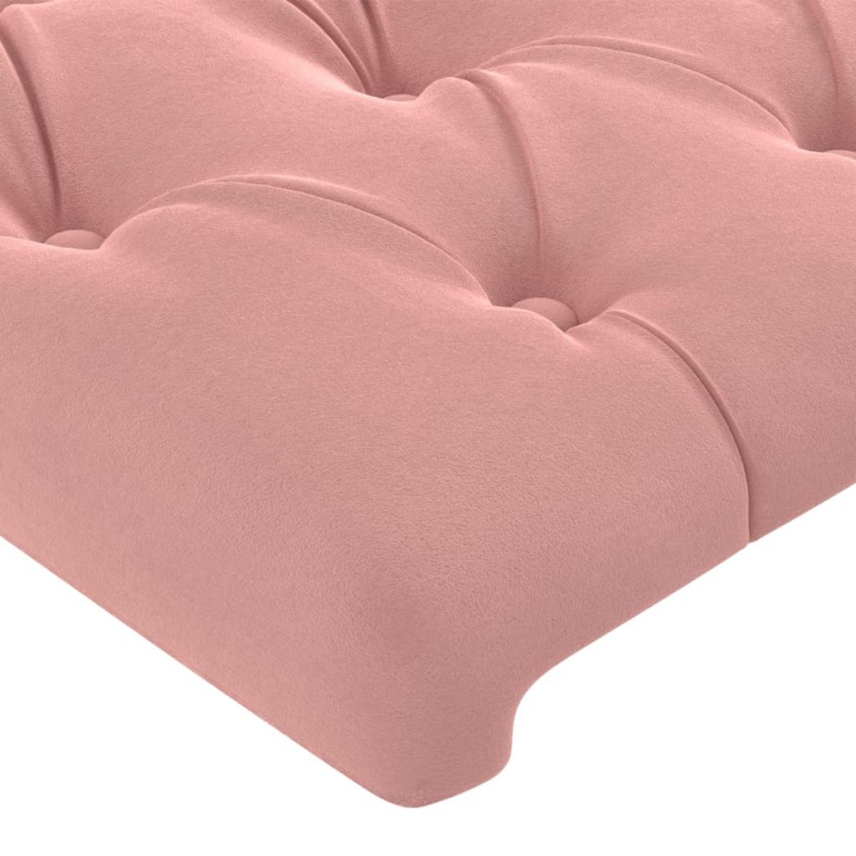 Cabeceros 4 unidades de terciopelo rosa 72x7x78/88 cm