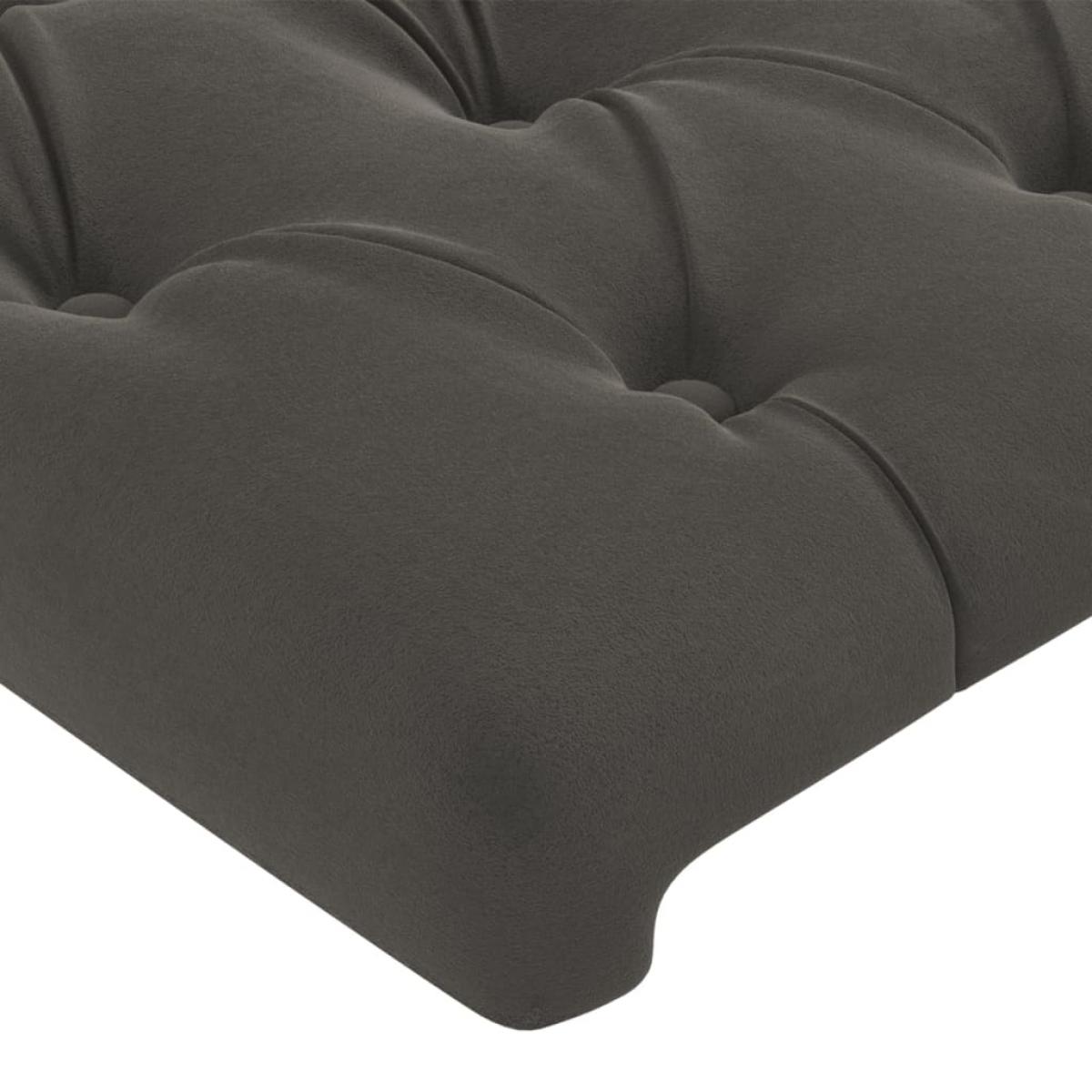 Cabeceros 4 unidades de terciopelo gris oscuro 80x7x78/88 cm