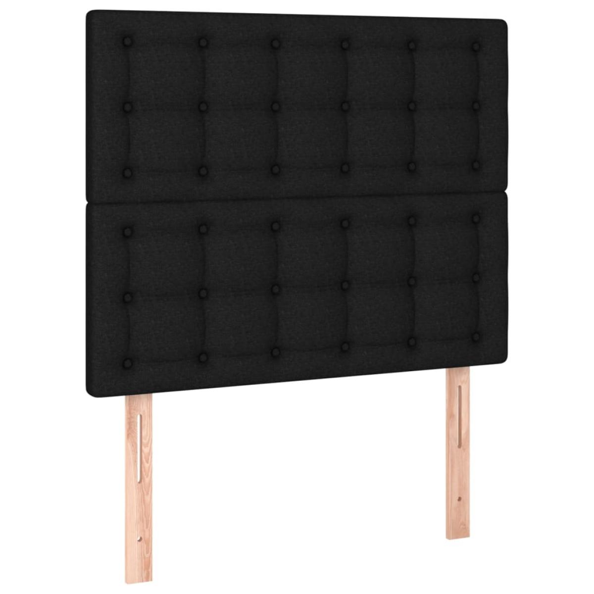 Cabeceros 2 unidades de tela negro 80x5x78/88 cm