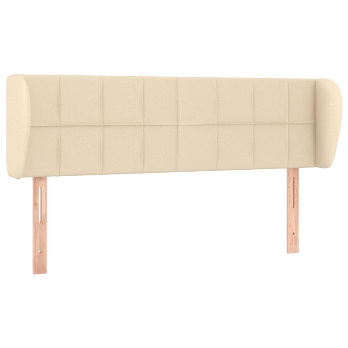 Cabecero de tela color crema 147x23x78/88 cm