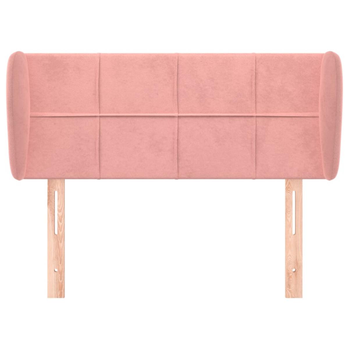 Cabecero de terciopelo rosa 103x23x78/88 cm