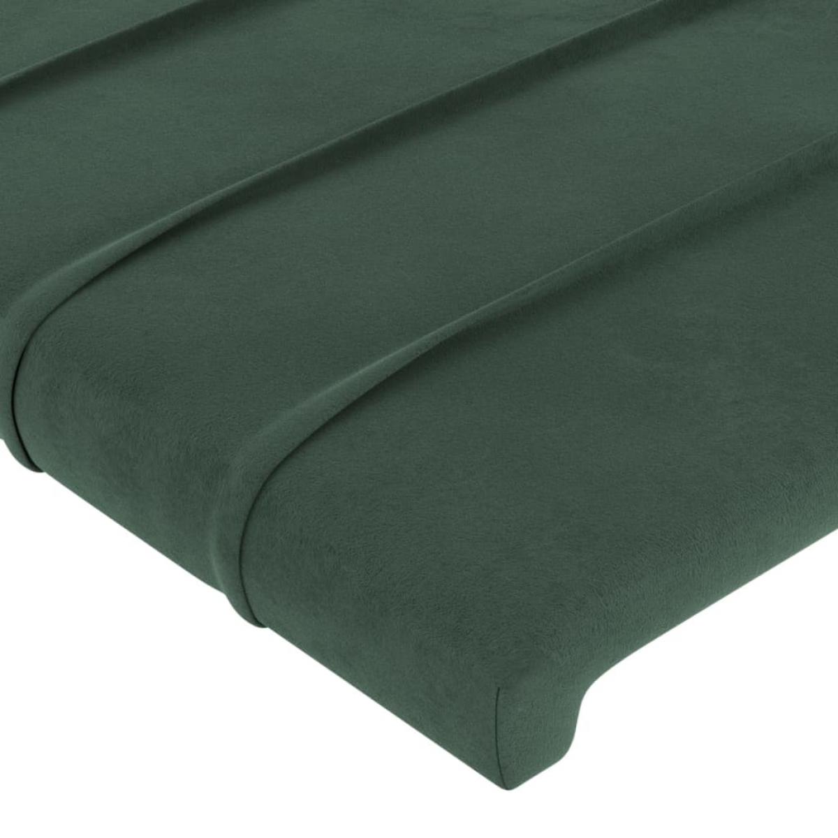 Cabecero con orejas de terciopelo verde oscuro 203x23x118/128cm