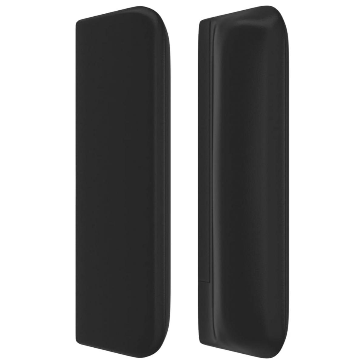Cabecero de cuero sintético negro 163x16x78/88 cm