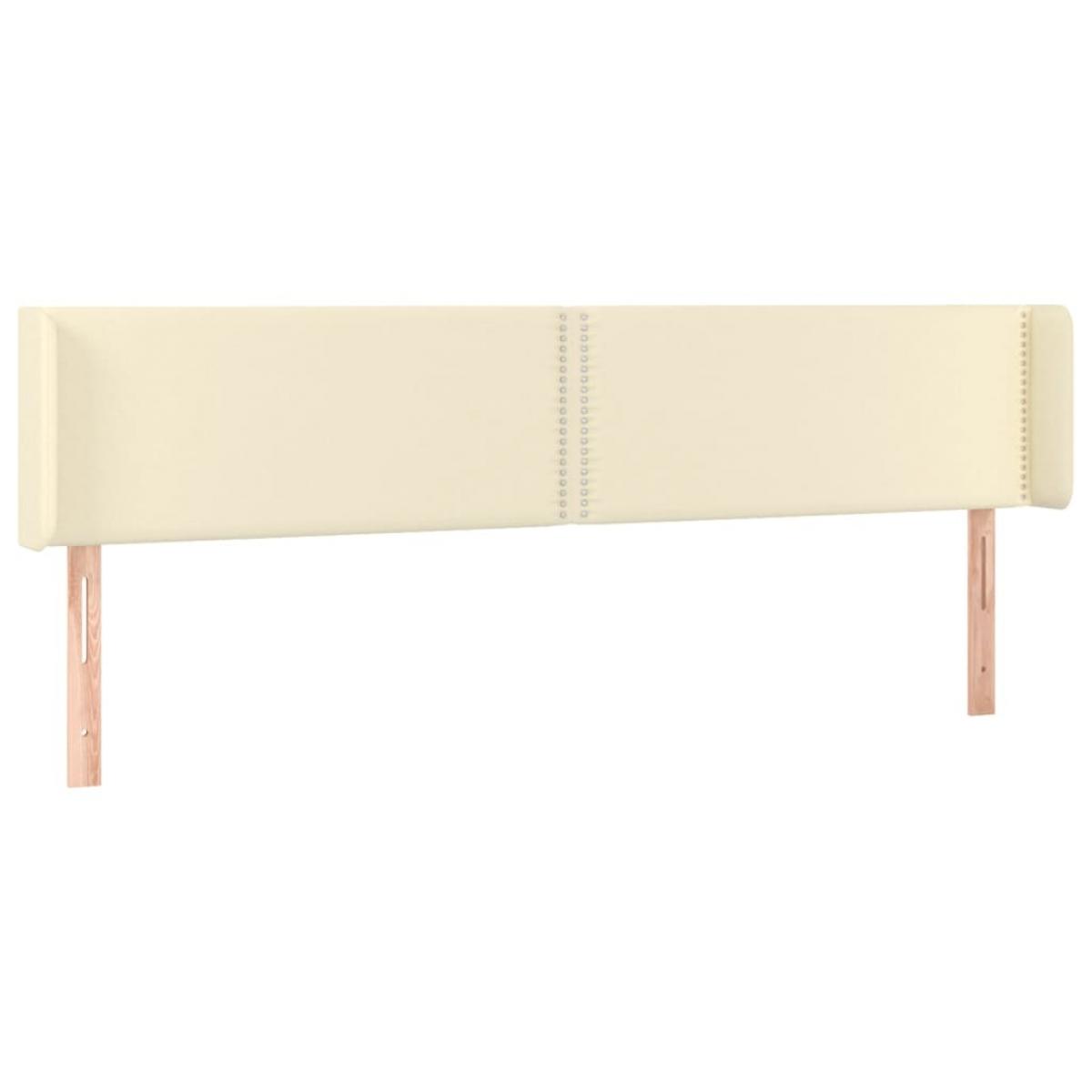 Cabecero de cuero sintético color crema 163x16x78/88 cm
