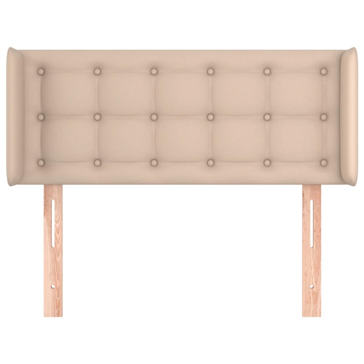 Cabecero de cuero sintético color capuchino 103x16x78/88 cm