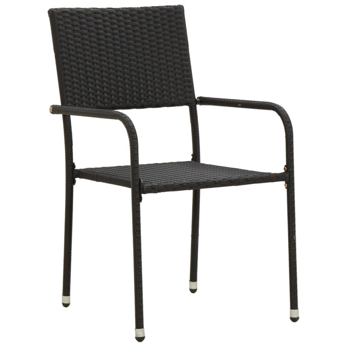 Juego de comedor de jardín 3 pzas ratán sintético negro