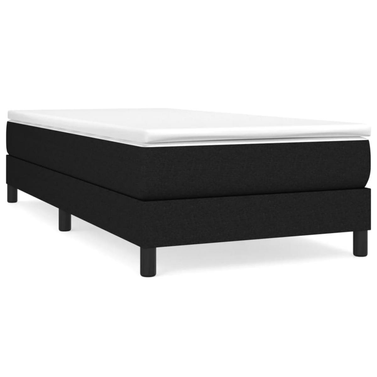 Estructura de cama sin colchón tela negro 90x190 cm