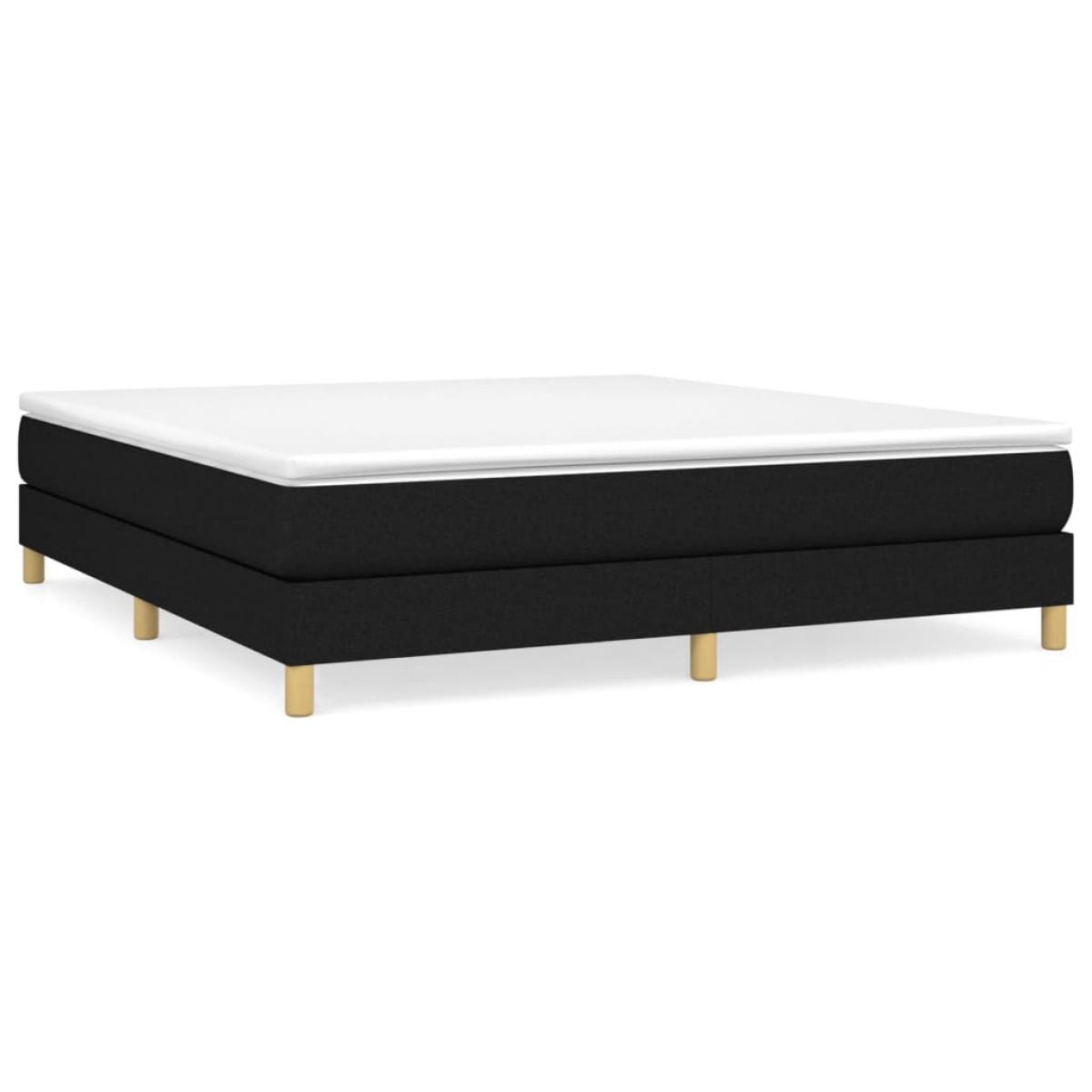 Cama sin colchón tela negro 160x200 cm